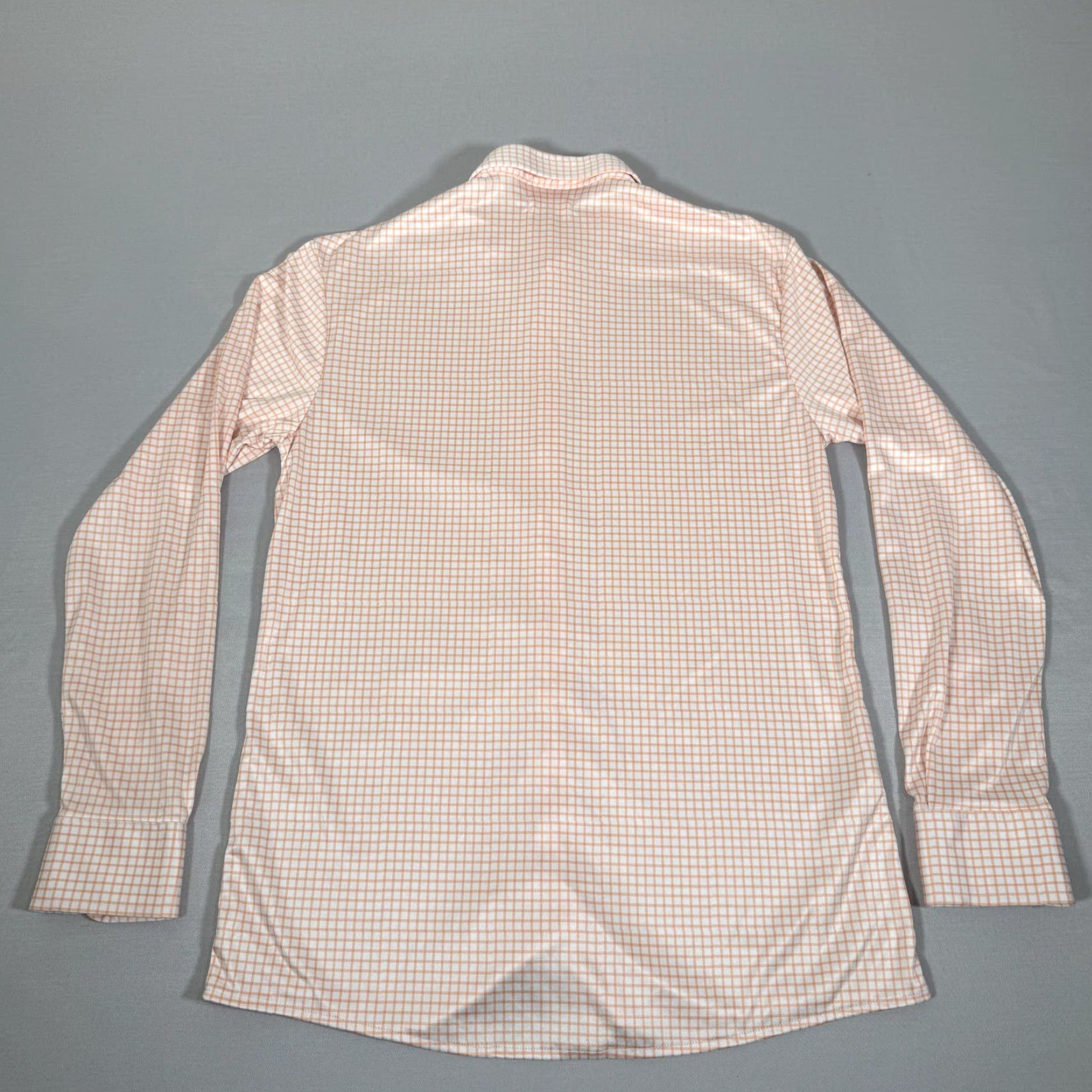 CO Collars & Co Shirt Mens Small Orange Windowpane Long Sleeve Button Up Gingham Check Dress Collars & Co Button-Up Regular Men White Polyester Size US S / EU 44-46 / 1 - 7 Thumbnail