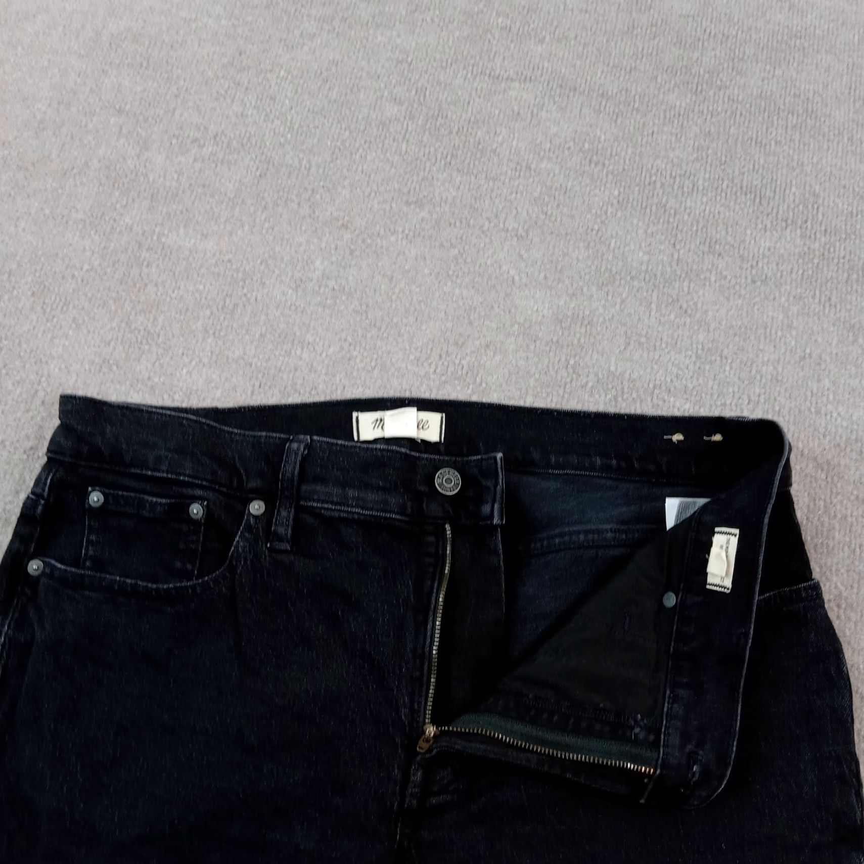 Madewell Madewell Women's Black Mid-Rise Skinny Jeans, Size 36, Cotton Stretch Denim, 5-Pocket Size 36" / US 14 / IT 50 - 6 Thumbnail