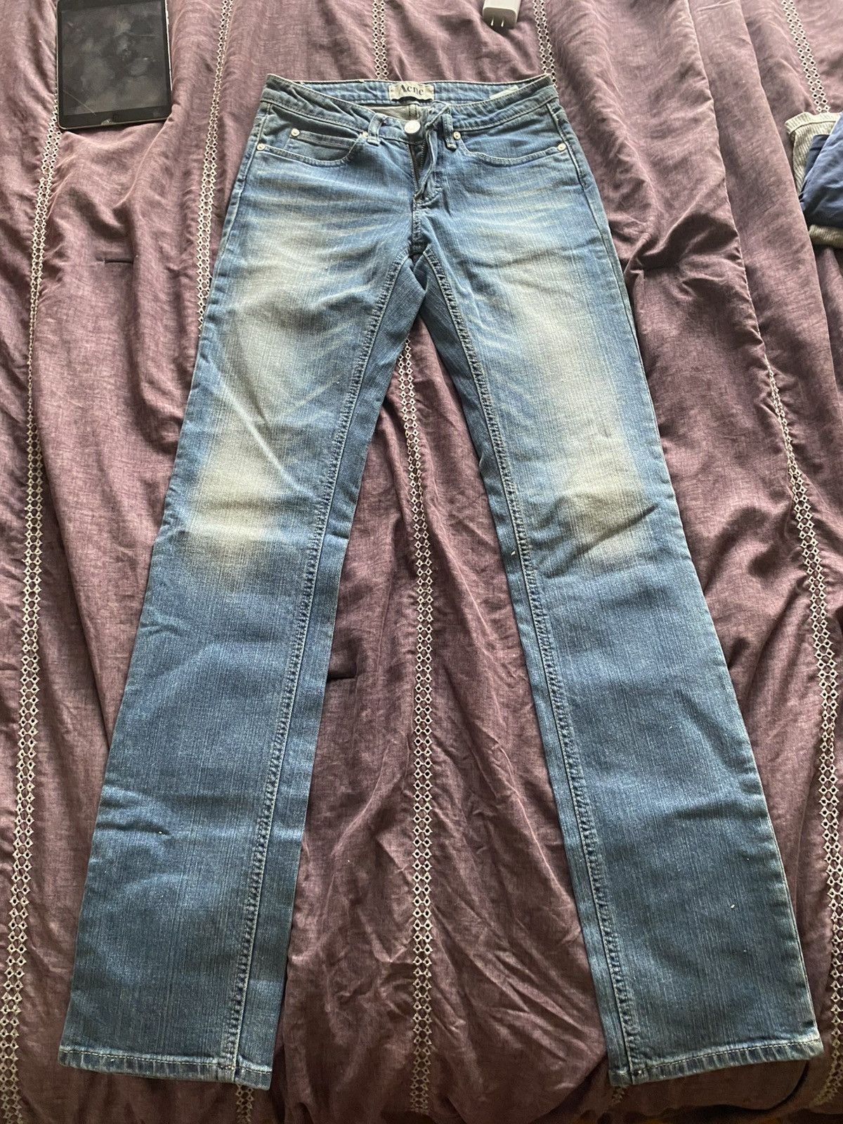Acne Studios Acne Jeans – Light Blue Faded Wash -Slim Straight Size 27" / US 4 / IT 40 - 1 Thumbnail