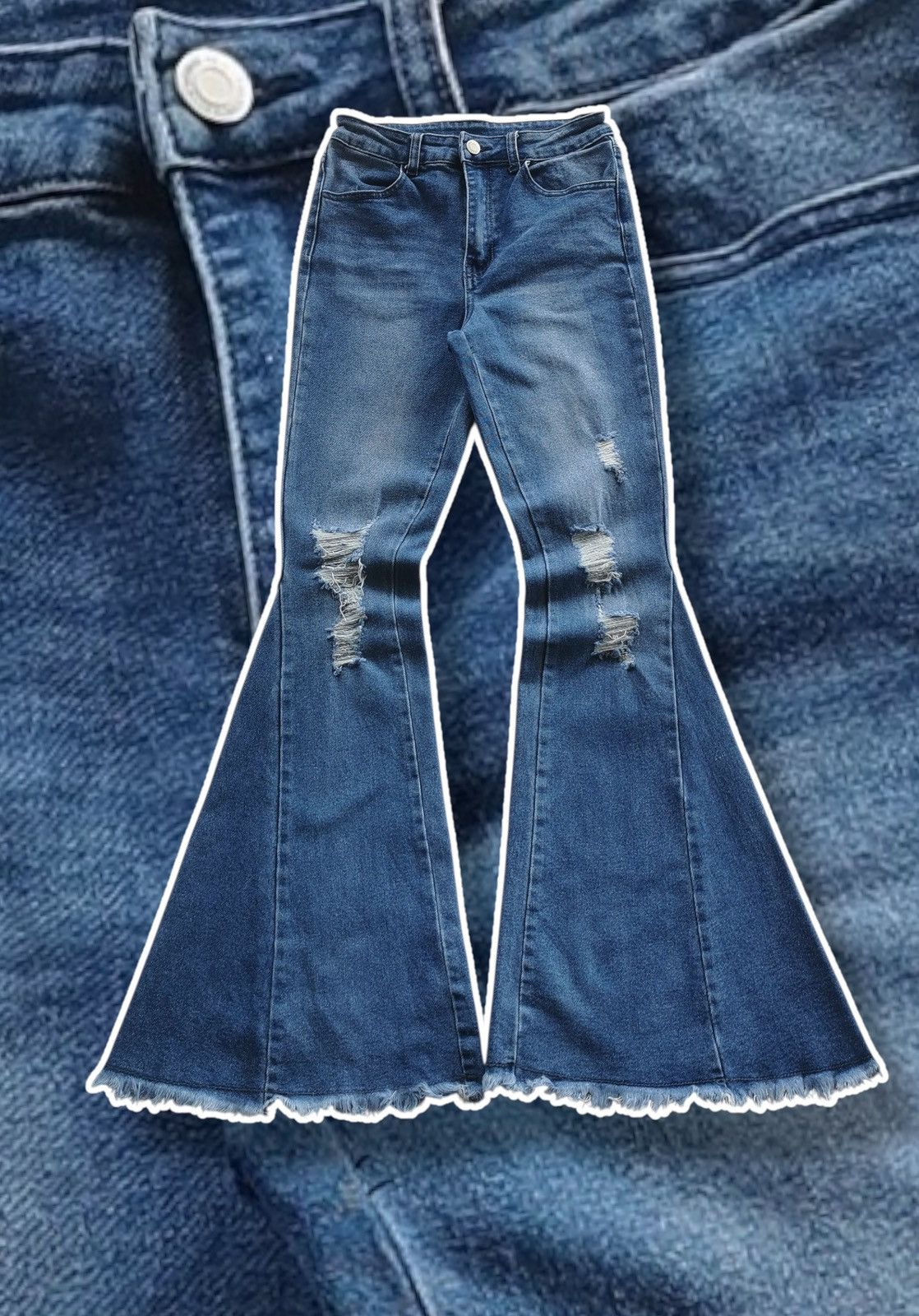 Tornado Mart Avantgarde Saints Hearts Flared Distressed Jeans Size 26" / US 2 / IT 38 - 1 Thumbnail