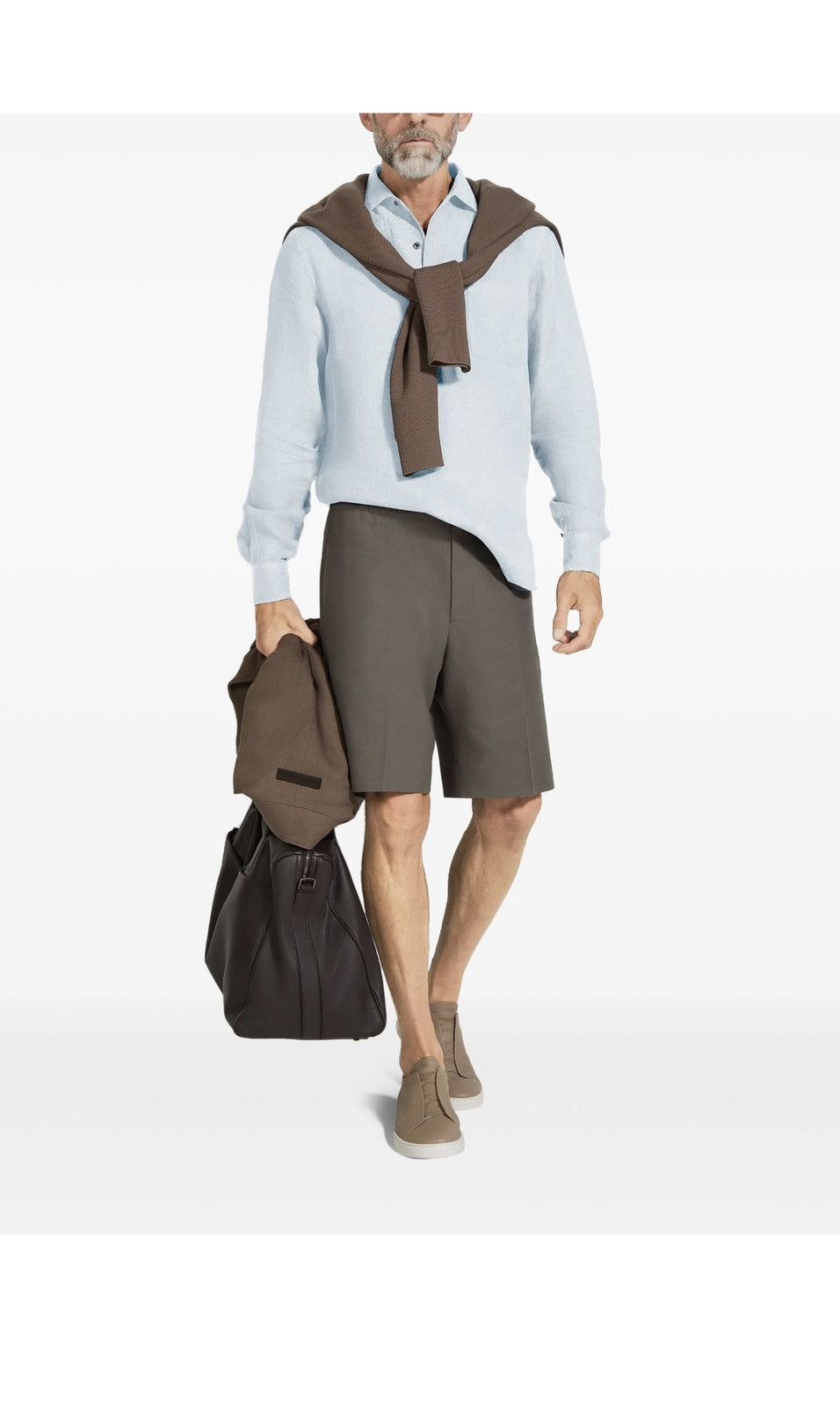 Z Zegna $1.1k+ Zegna Oasi Lino shorts 46 BNWT green khaki grail 46 Size US 30 / EU 46 - 3 Thumbnail