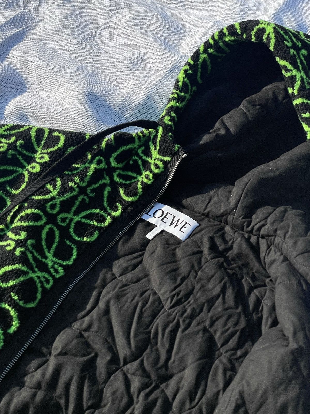 Loewe LOEWE Oversized Leather-Trimmed Jacquard Fleece Parka Size US L / EU 52-54 / 3 - 5 Thumbnail