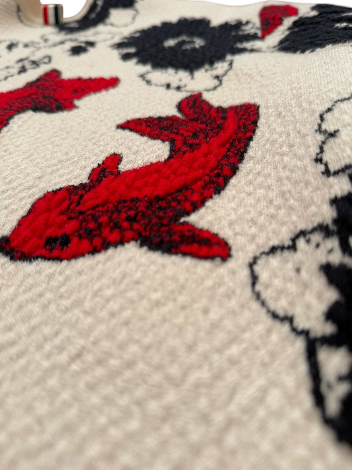 Thom Browne Textured Cashmere Koi Fish Cardigan Size US XXL / EU 58 / 5 - 15 Thumbnail