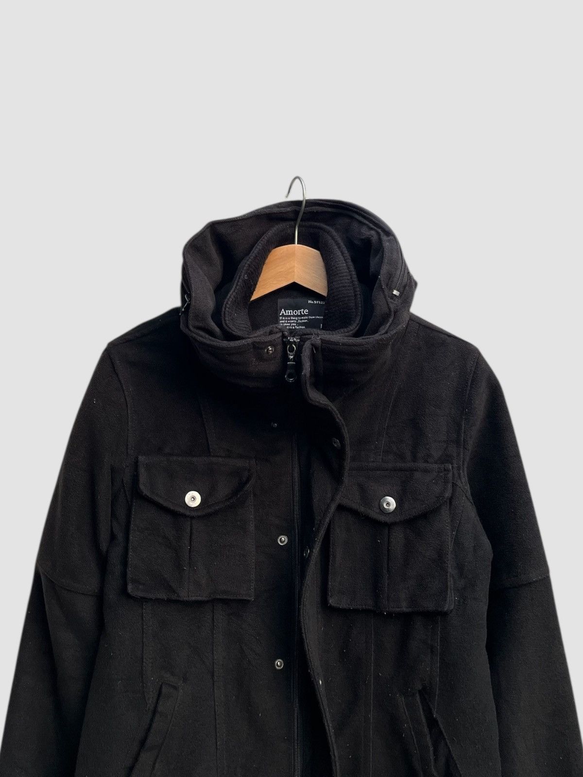 Le Grande Bleu (L.G.B.) Amorte Black Hooded Utility Bono Jacket Size US M / EU 48-50 / 2 - 7 Thumbnail