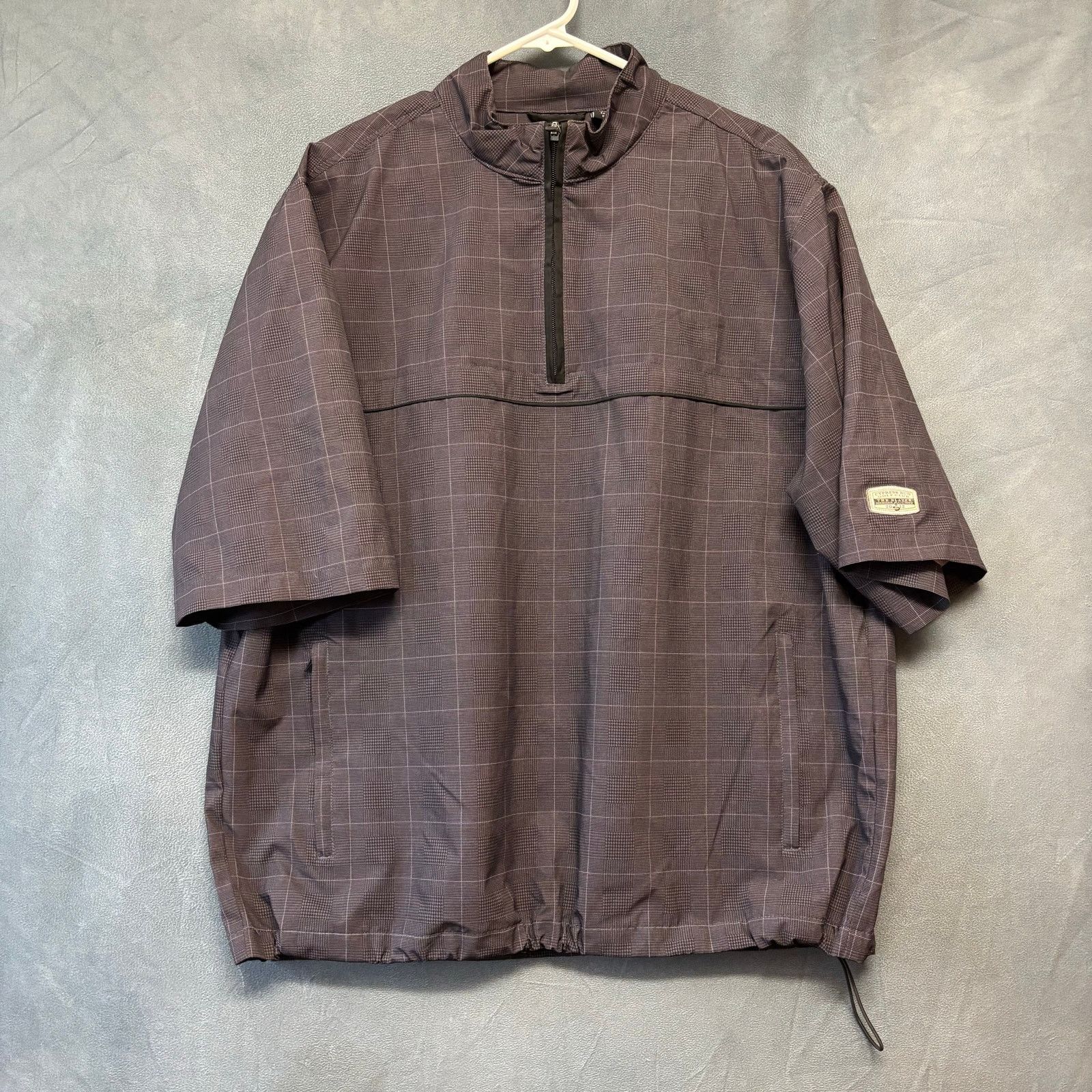 Ahead Golf Windbreaker L Plaid Cypress Run 1/2 Zip Shacket
