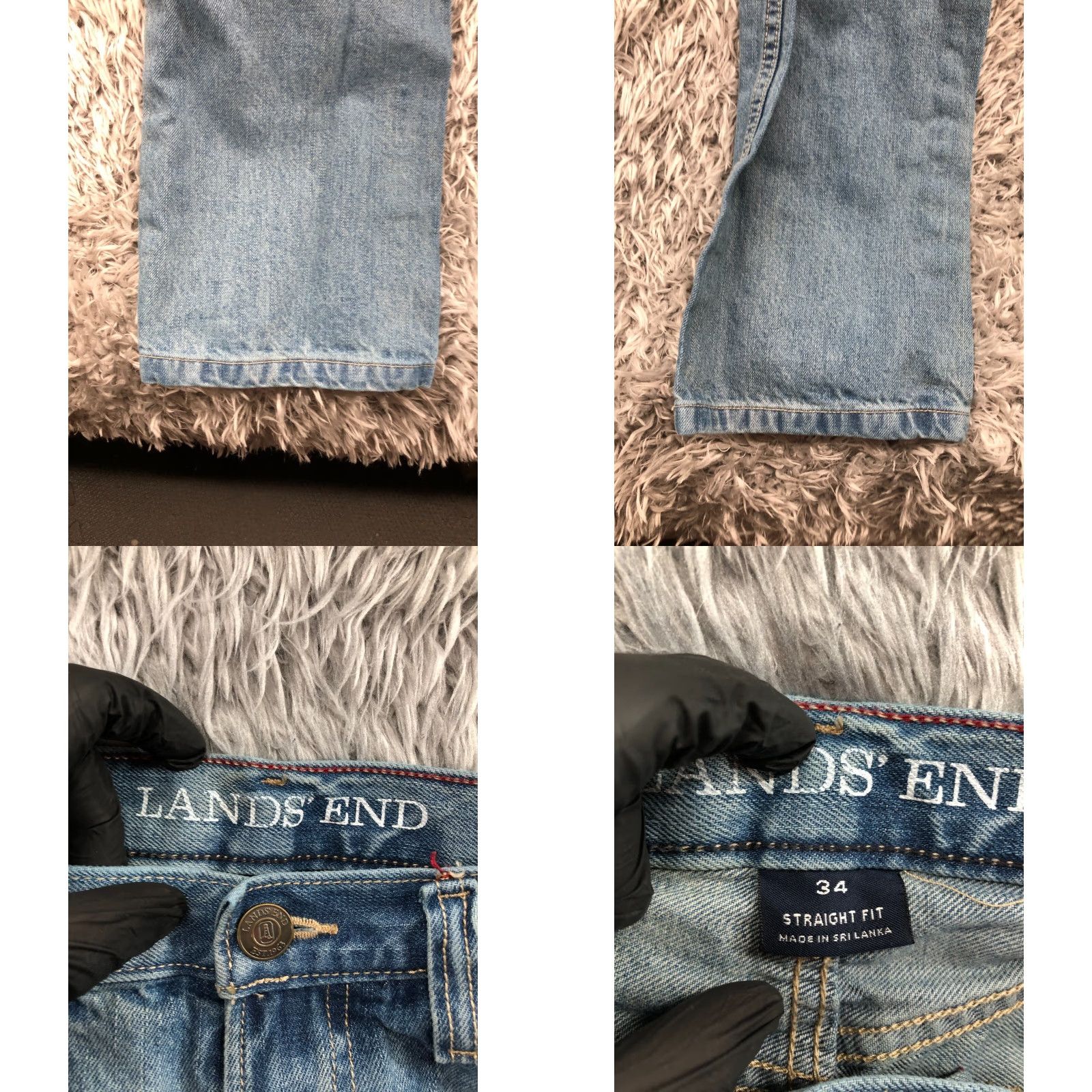 Lands' End Lands' End Jeans Mens Straight Fit 34 Regular Mid Blue 5-Pocket Denim Cotton Blend Belt Loops Inseam 36 in Wearable Modern Classic American Style Size US 34 / EU 50 - 8 Thumbnail