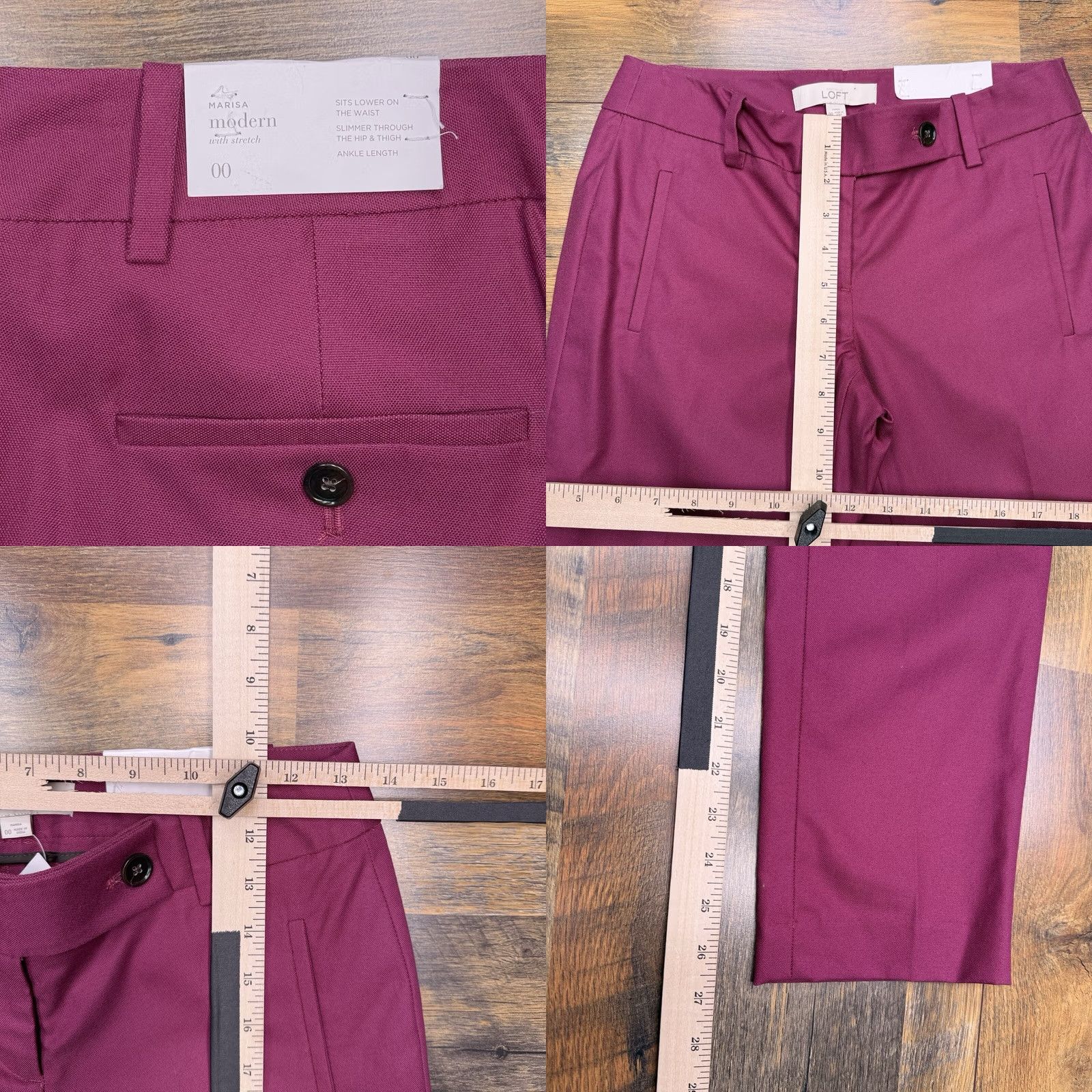 Ann Taylor Ann Taylor Loft Marisa Ankle Pants Pink 00 Low Rise Stretch Canvas Cotton Spandex Straight 26 in Inseam Size 24" / US 00 / IT 34 - 8 Thumbnail