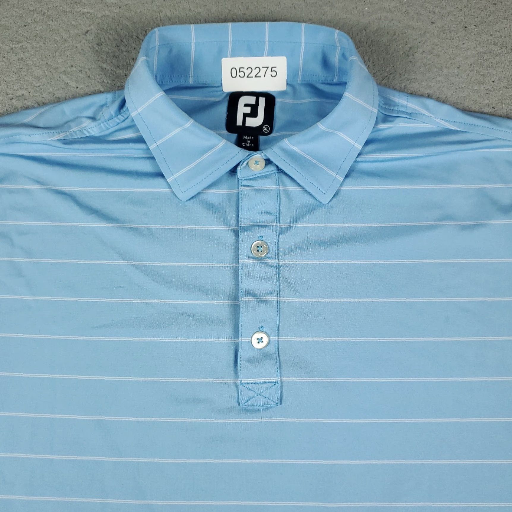 Footjoy FJ Polo Shirt Mens XL Blue Striped Short Sleeve Polo Shirt Casual Golf Size US XL / EU 56 / 4 - 2 Thumbnail