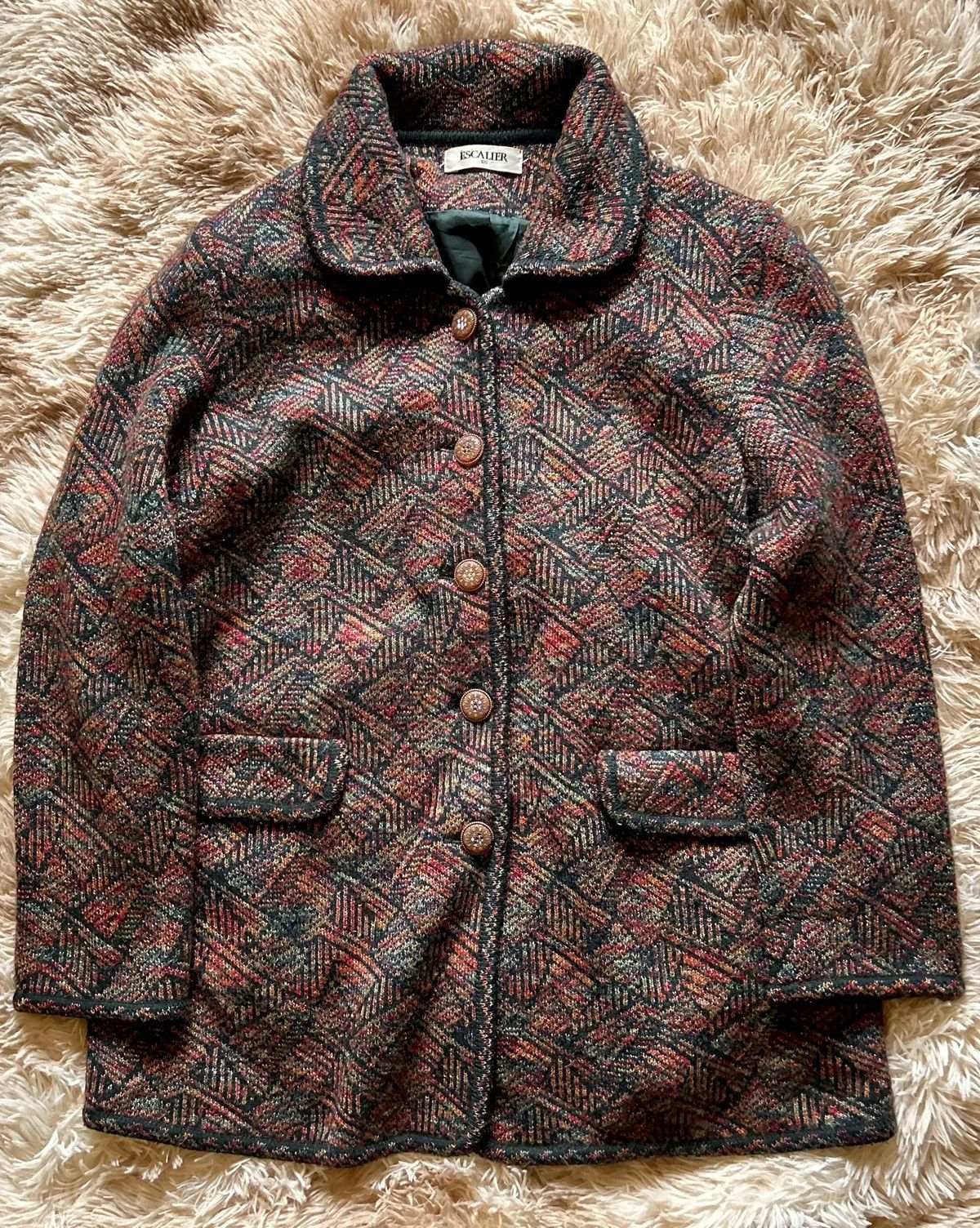 CRAZY VINTAGE ESCALIER MISSONI STYLED LONG WOOLLEN COAT