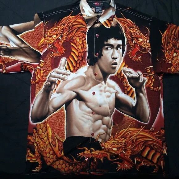 Vintage Vintage Y2K Bruce Lee Enter The Dragon Button Shirt Size US L / EU 52-54 / 3 - 2 Thumbnail