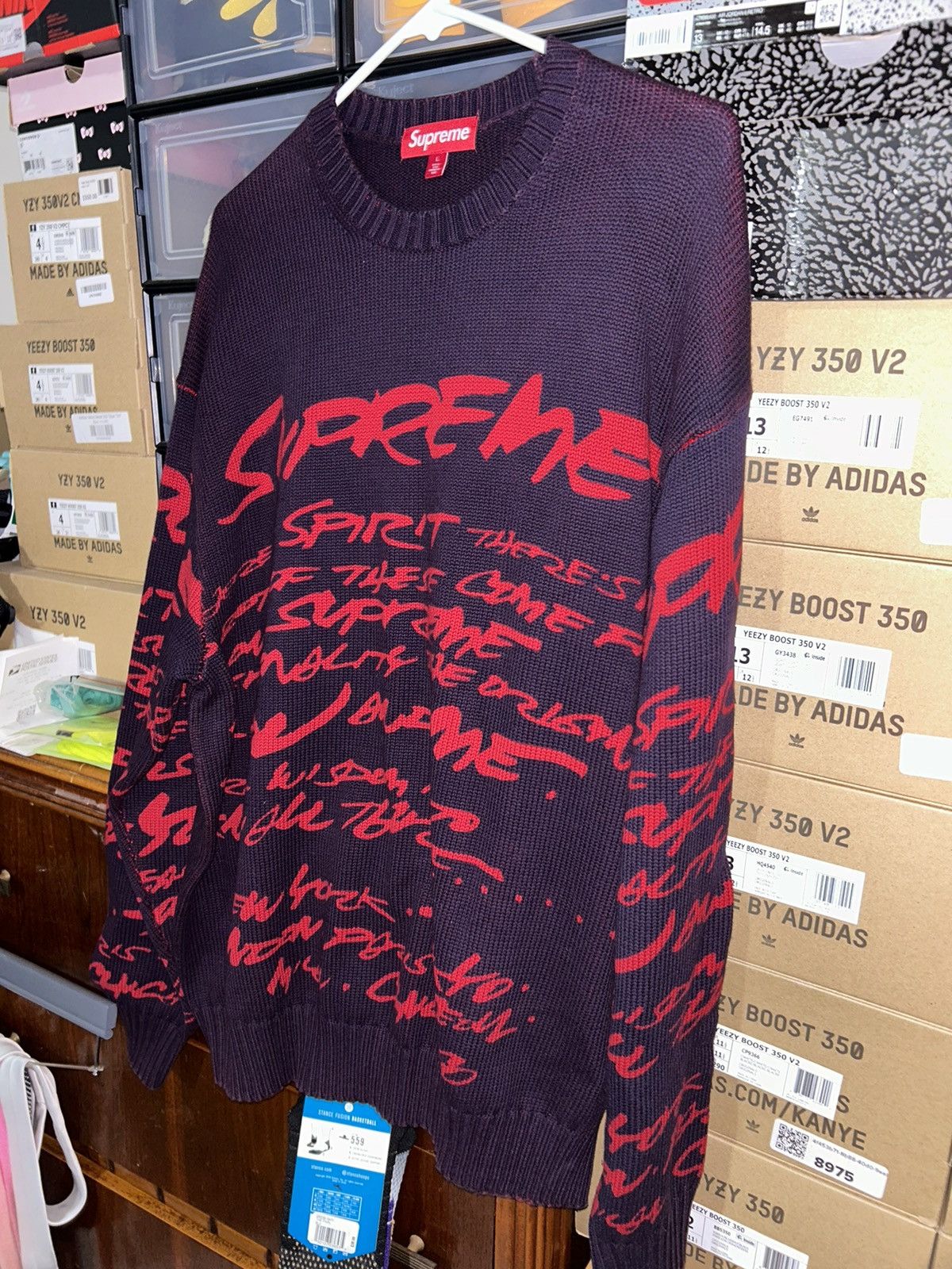 Supreme Supreme x Futura Sweater Navy SS24 size Large NEW Size US L / EU 52-54 / 3 - 4 Thumbnail