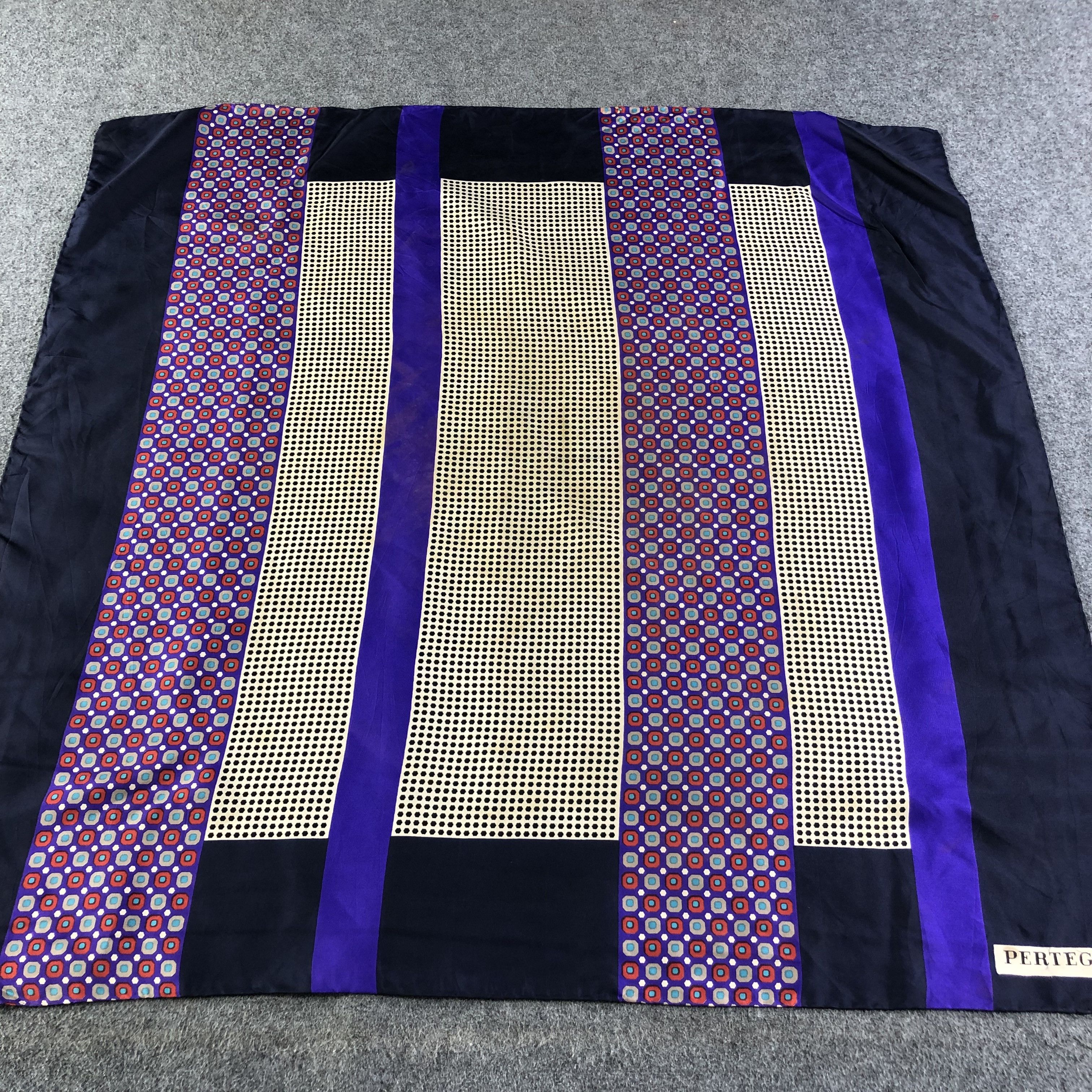 Vintage Pertegaz Luxury Design Hand Rolled Silk Scarf M451 Size ONE SIZE - 1 Thumbnail