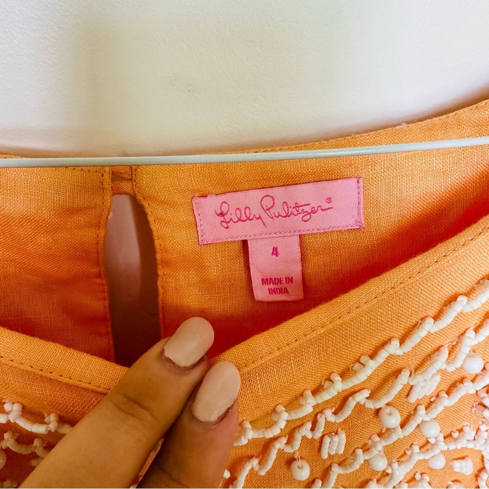 Lilly Pulitzer LILLY PULITZER Orange Peach White Tunic Shift Mini Dress Size S / US 4 / IT 40 - 10 Thumbnail