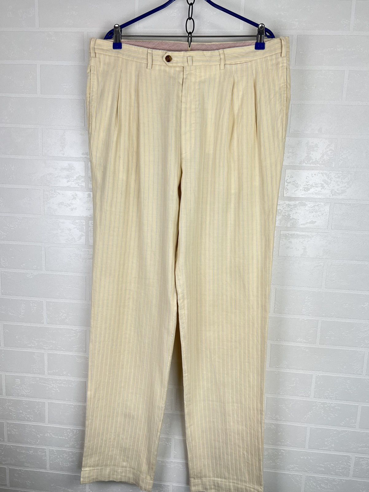 Loro Piana LORO PIANA Pants Chino Trousers Striped Lino Cotton Men's Size US 40 / EU 56 - 3 Thumbnail