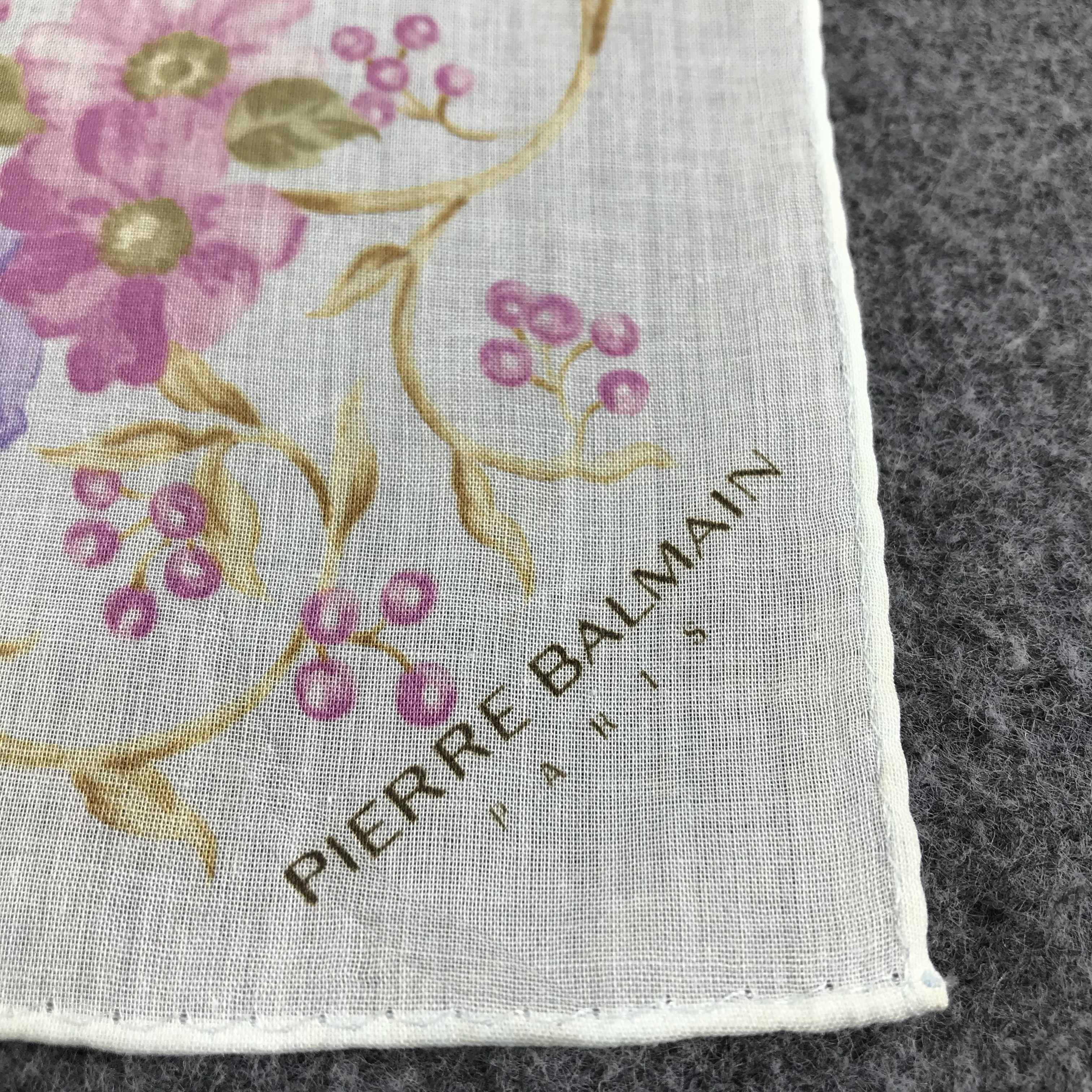 Pierre Balmain Pierre Balmain Floral Handkerchief Neckerchief Bandana H412 Size ONE SIZE - 4 Thumbnail