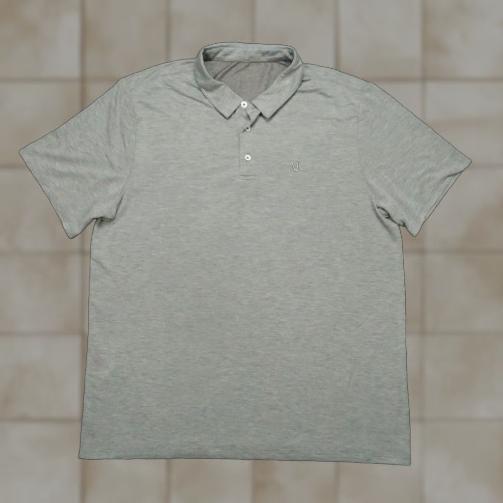Vuori Vuori Shirt Mens Large Gray Knit Polo Short Sleeve Lightweight Button Collar Casual Activewear Golf Tennis Size US L / EU 52-54 / 3 - 1 Thumbnail