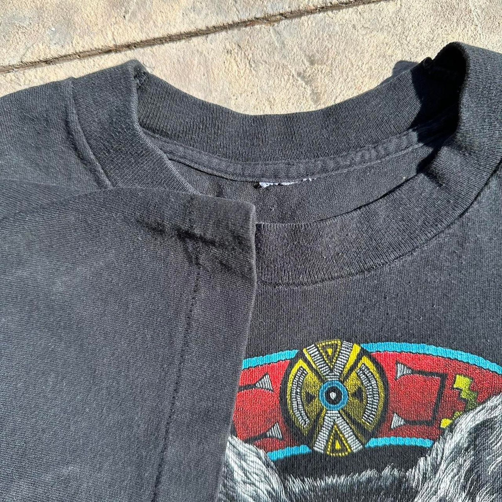 Vintage Vintage 90s tribal wolf tee Size US XL / EU 56 / 4 - 2 Thumbnail