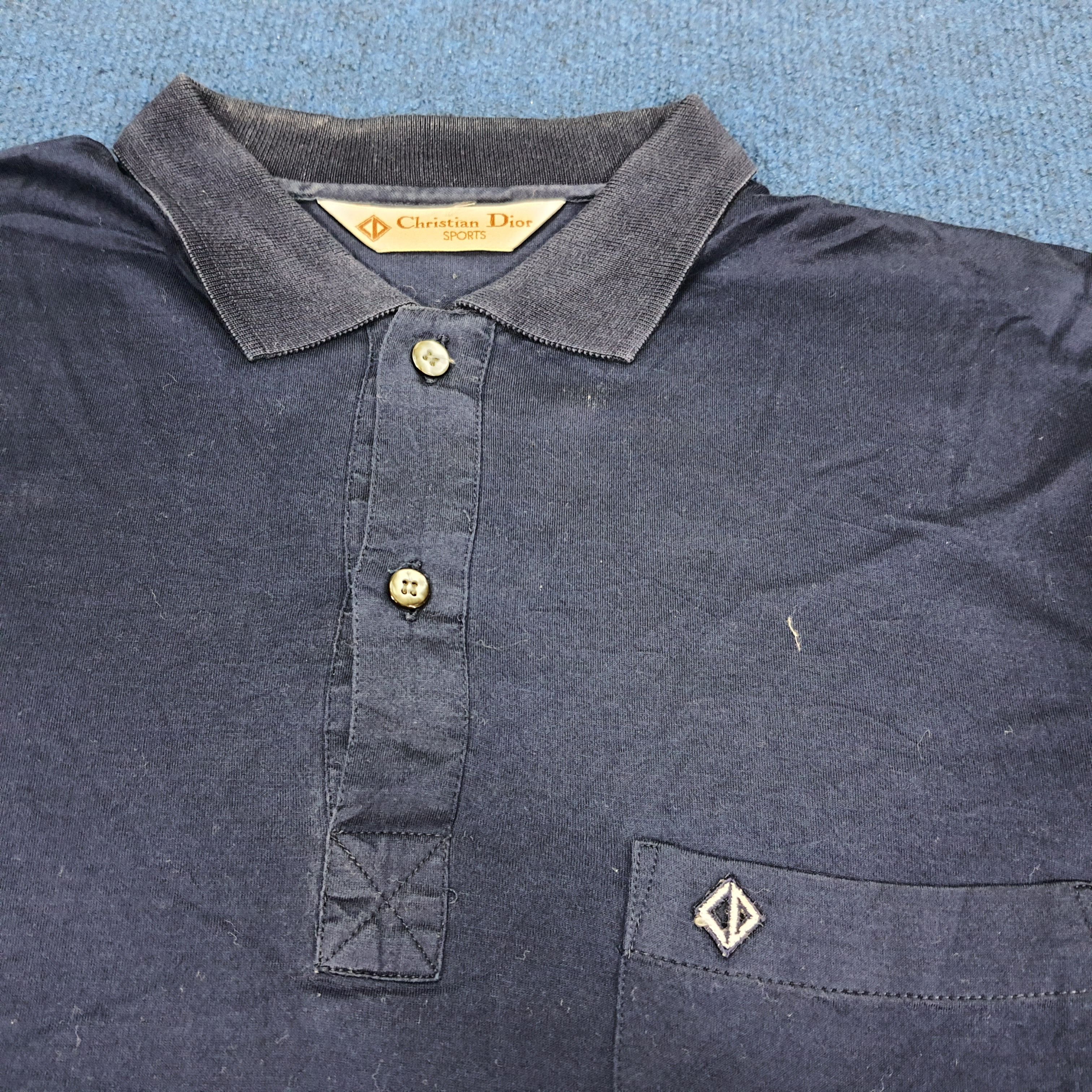 Christian Dior Monsieur × Vintage Vintage Christian Dior Sports Pocket Long Sleeve Polo Shirt Size US M / EU 48-50 / 2 - 2 Thumbnail