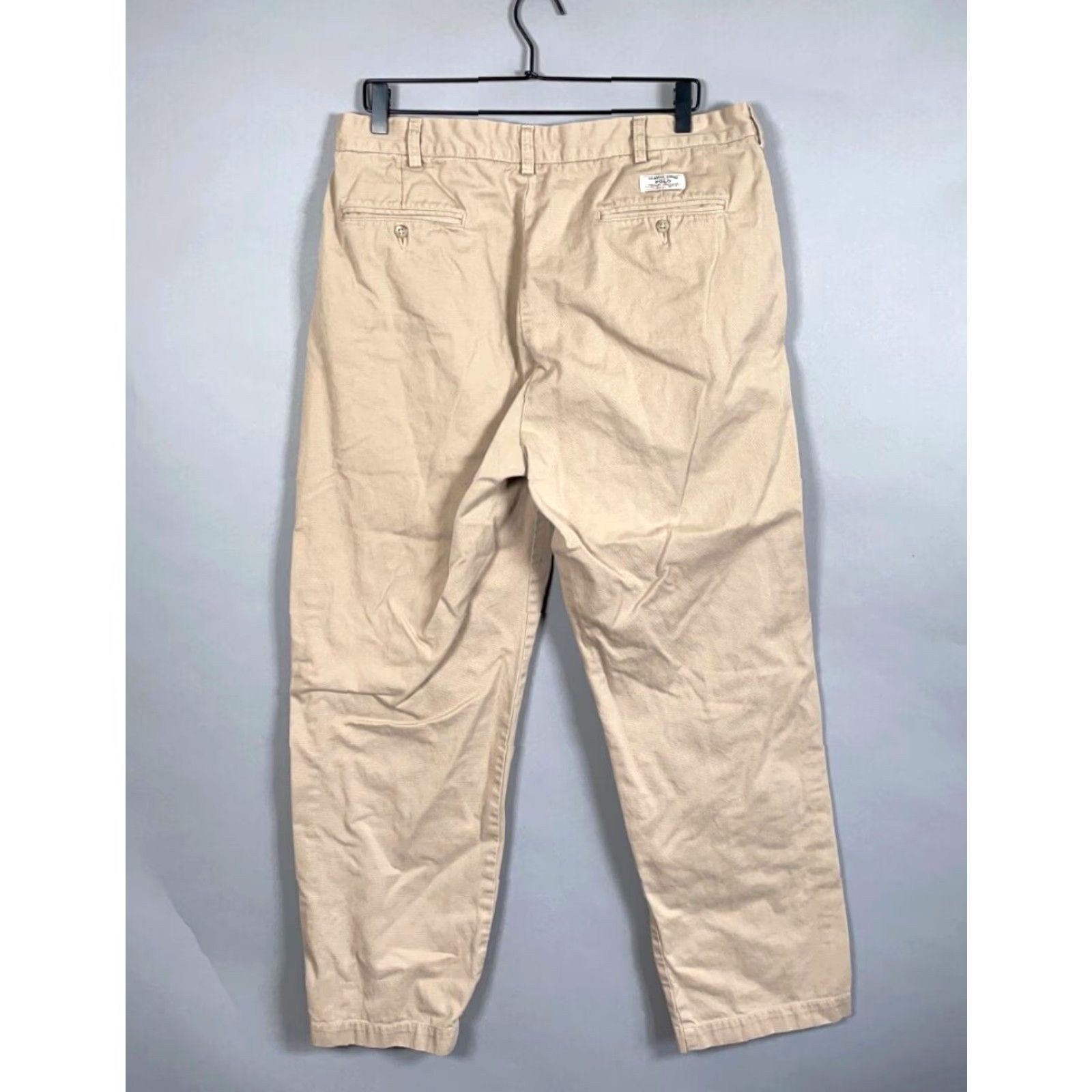 Polo Ralph Lauren VINTAGE Polo Ralph Lauren Men's Pants Chino Casual High Rise Pleated 36 x 30 Beige Size US M / EU 48-50 / 2 - 2 Thumbnail