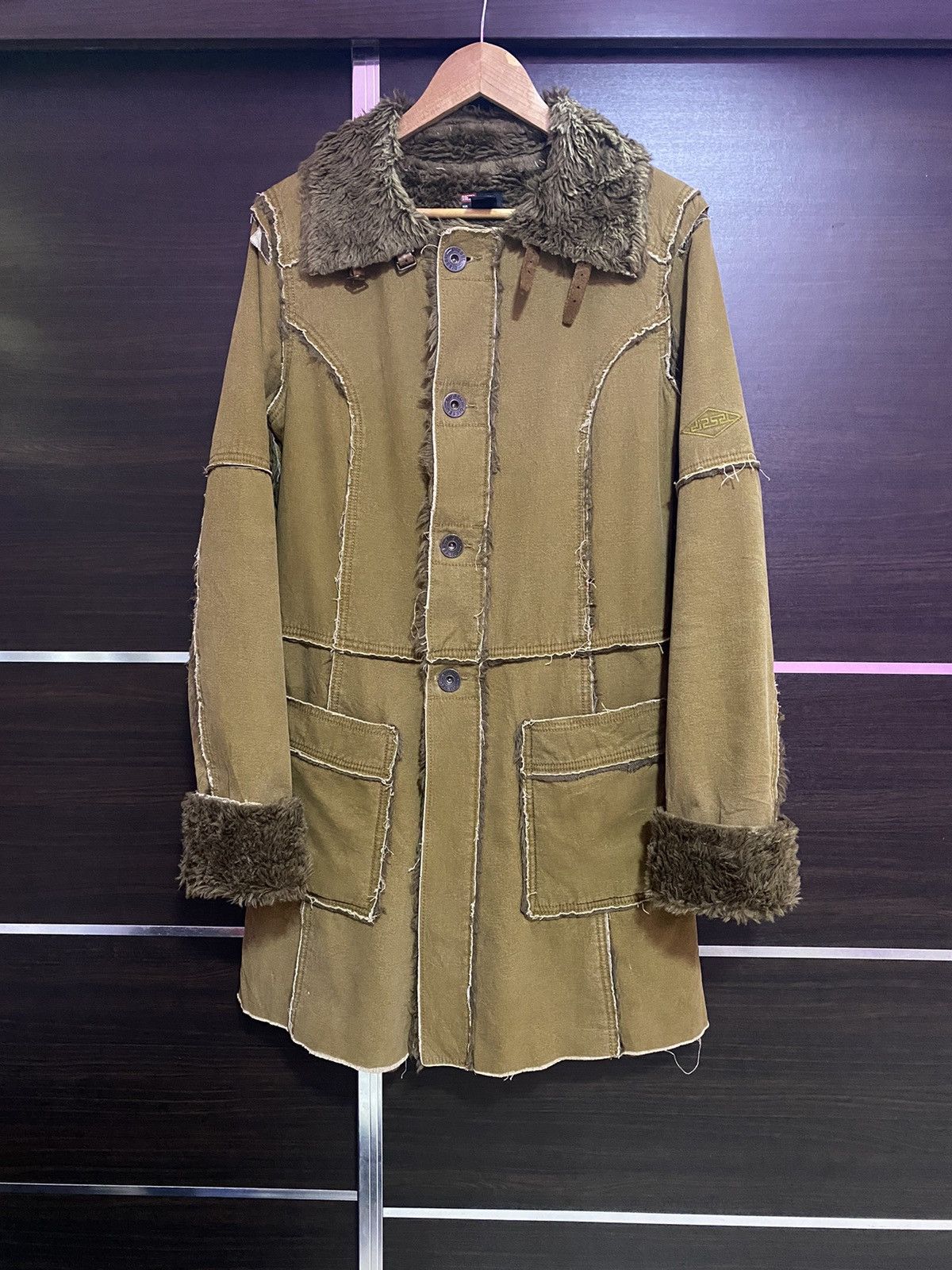 Diesel Diesel Black Gold Shearling Fur Parka Jacket Size US M / EU 48-50 / 2 - 1 Thumbnail