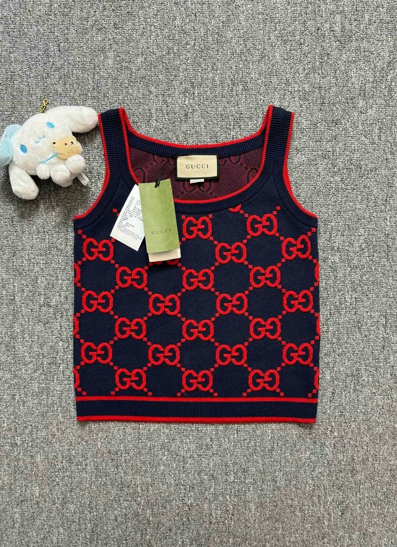 Gucci Gucci Black Red Logo Tank Top Size US XS / EU 42 / 0 - 1 Thumbnail