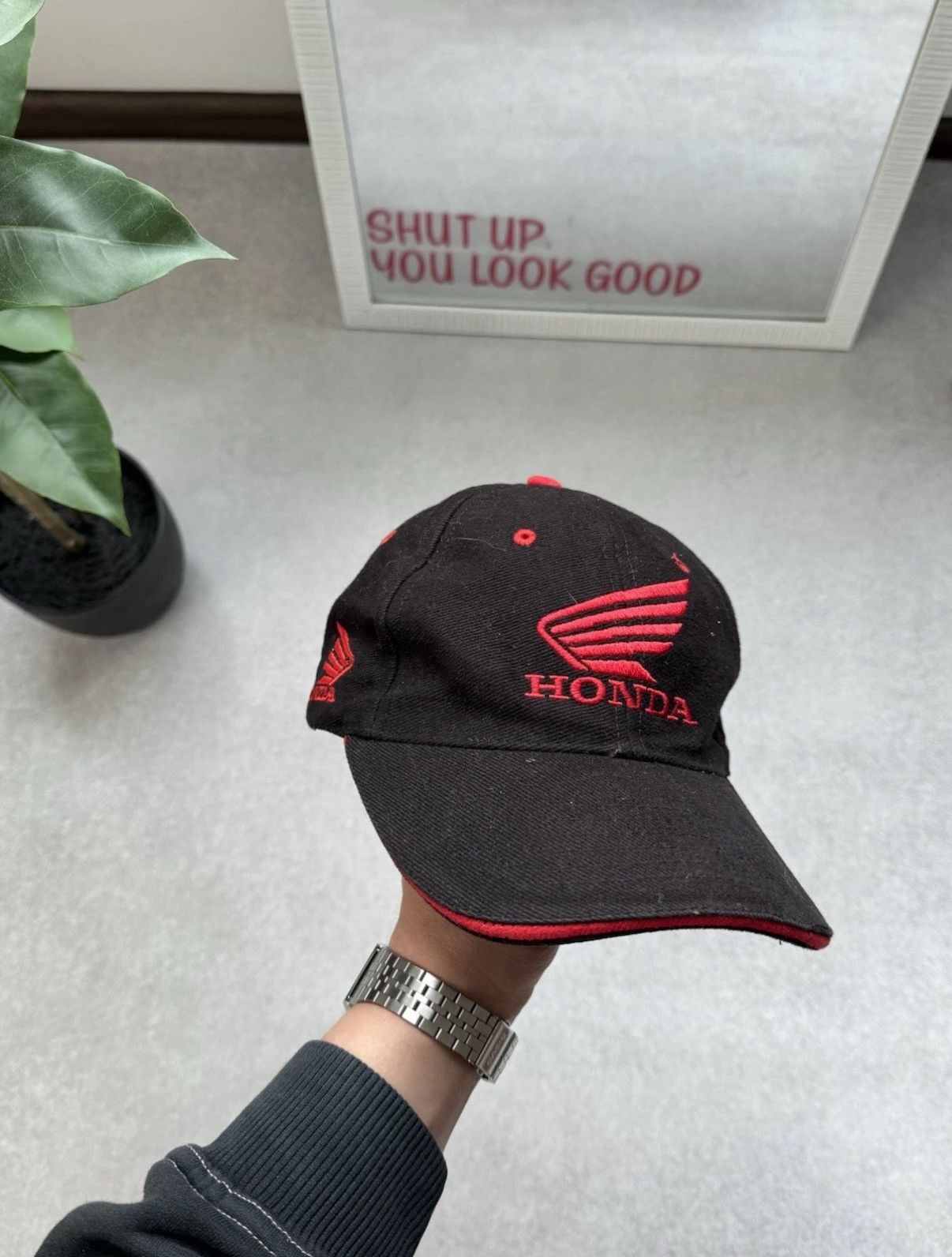 Honda Vintage Honda Big Logo Racing Black Cap Men One Size Size ONE SIZE - 2 Thumbnail