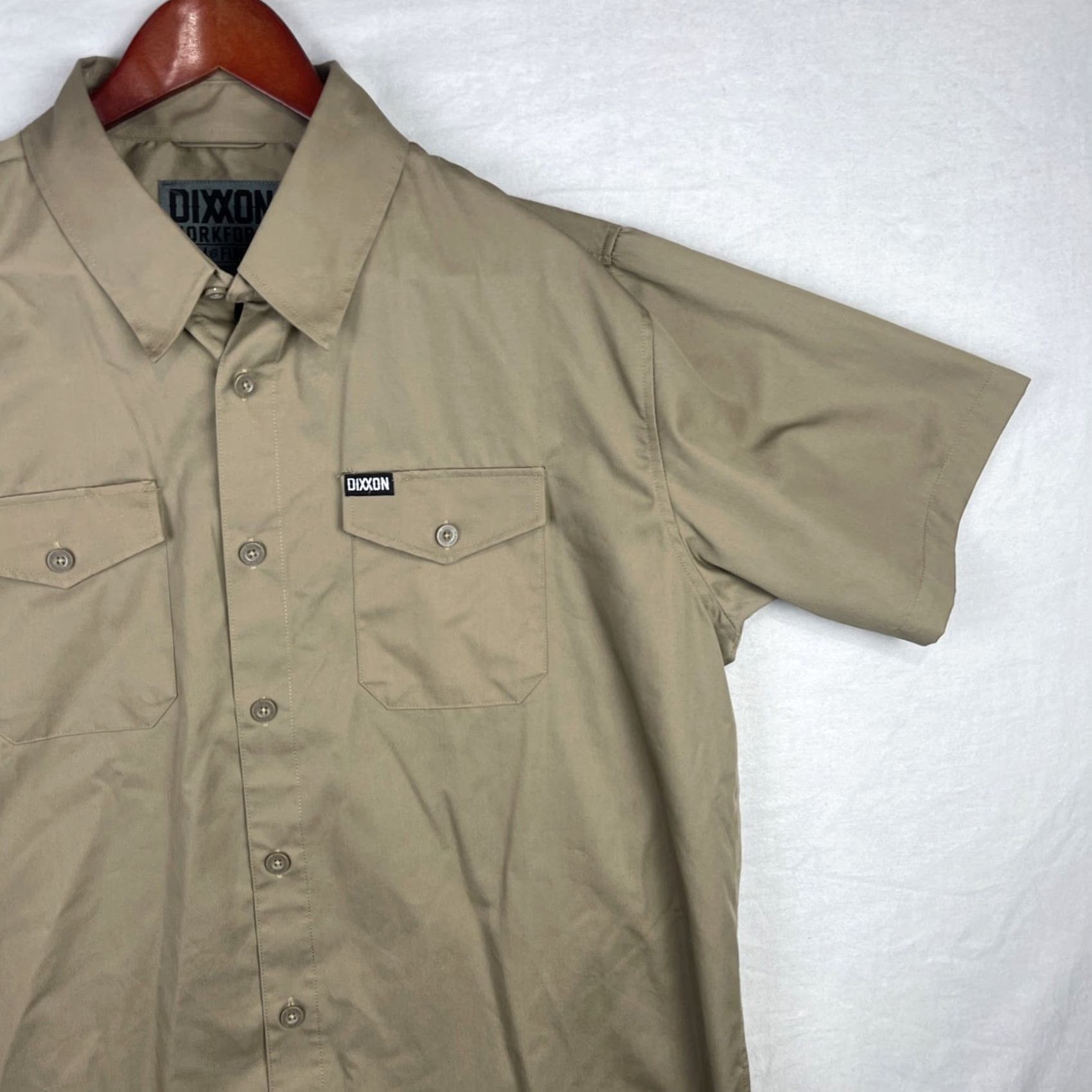 Vintage Dixxon Shirt XL Khaki Short Sleeve Button-Up D-Tech Workforce Form and Function Button-Up Shirt Mens Size US XL / EU 56 / 4 - 4 Thumbnail
