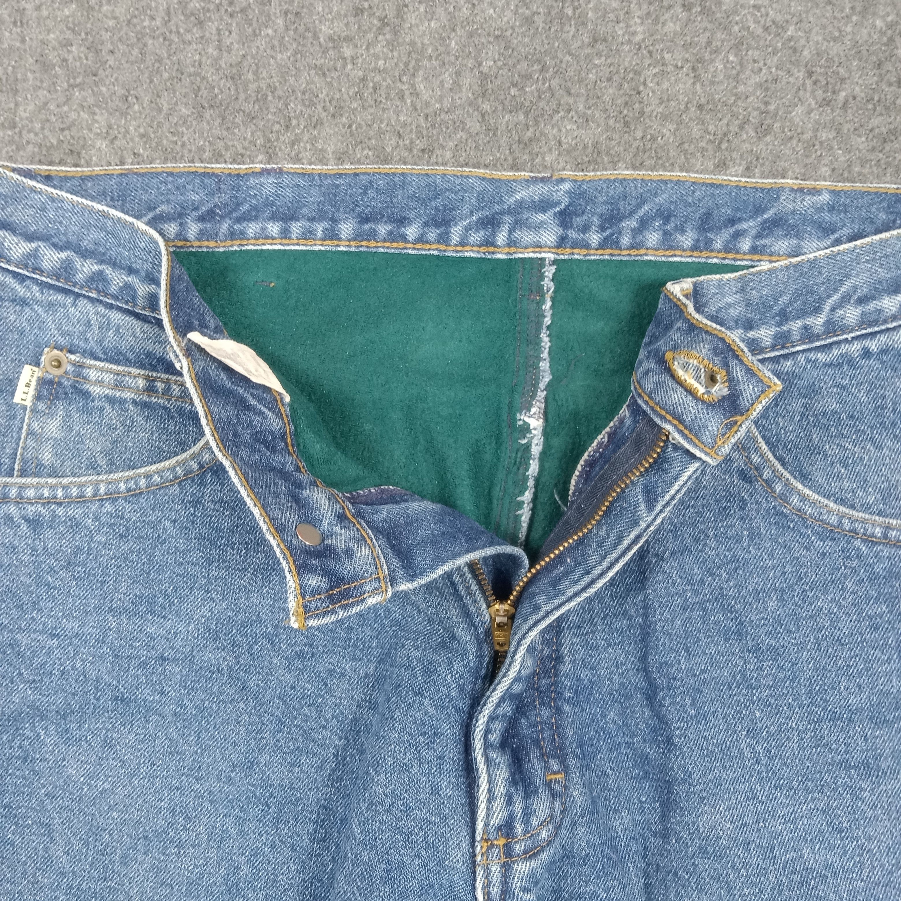 L.L. Bean L.L. Bean American Outdoor Fleece Lined Denim Jeans C280N1 Size US 33 - 4 Thumbnail