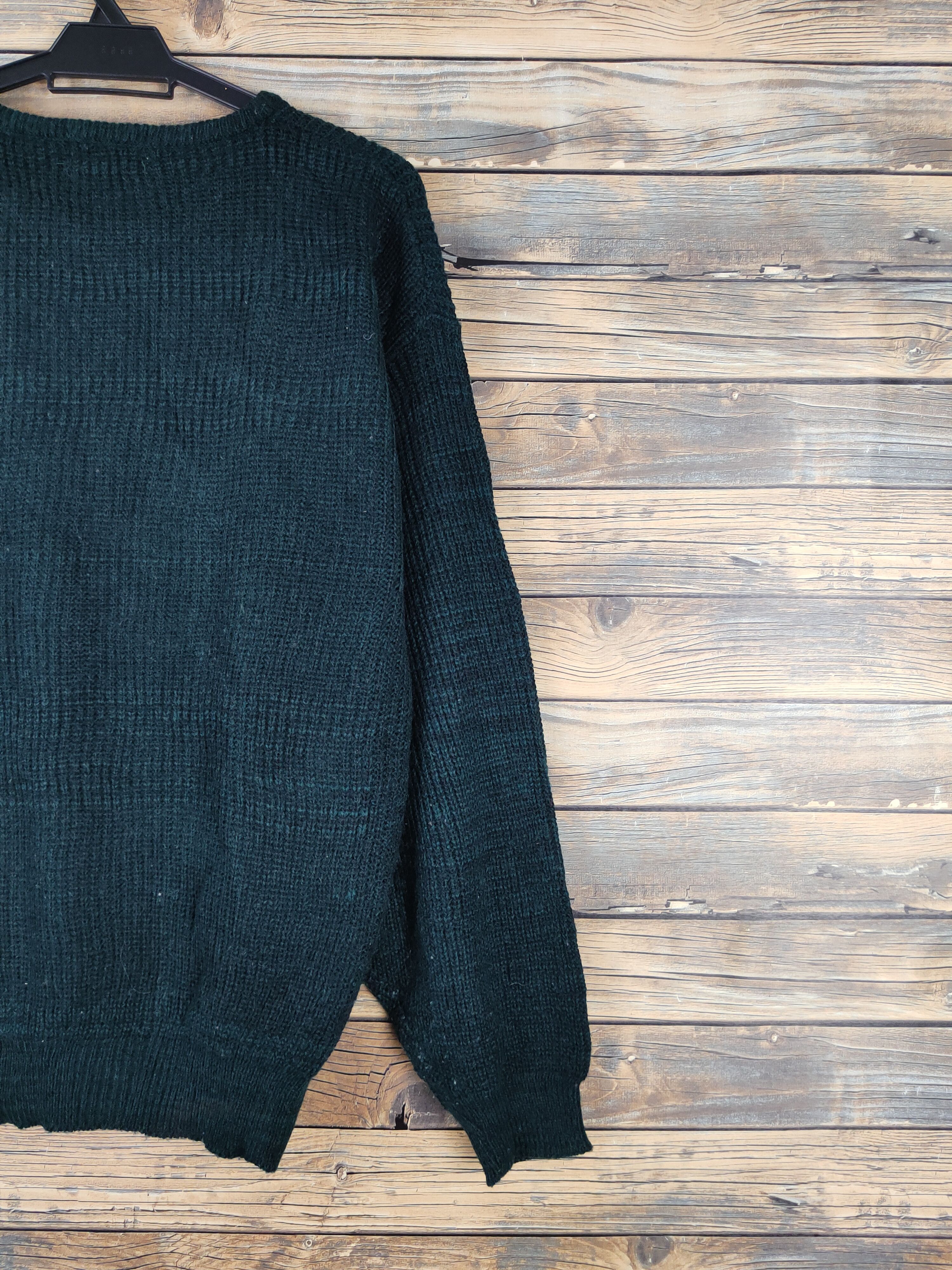Vintage Spazio News Green Knitwear Sweatshirts #W2145 Size US M / EU 48-50 / 2 - 9 Thumbnail