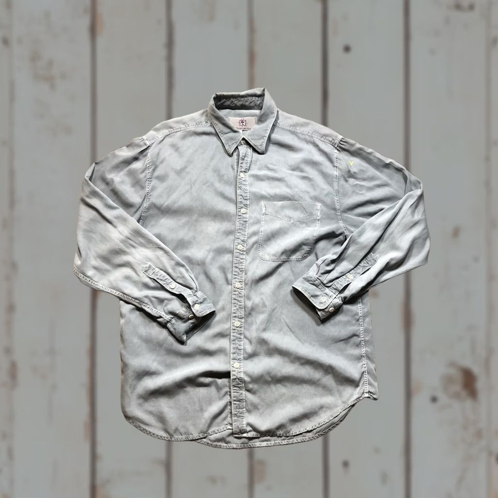 The Territory Ahead Territory Ahead Shirt Mens Medium Gray Silk Cotton Long Sleeve Button Up Casual Size US M / EU 48-50 / 2 - 1 Thumbnail