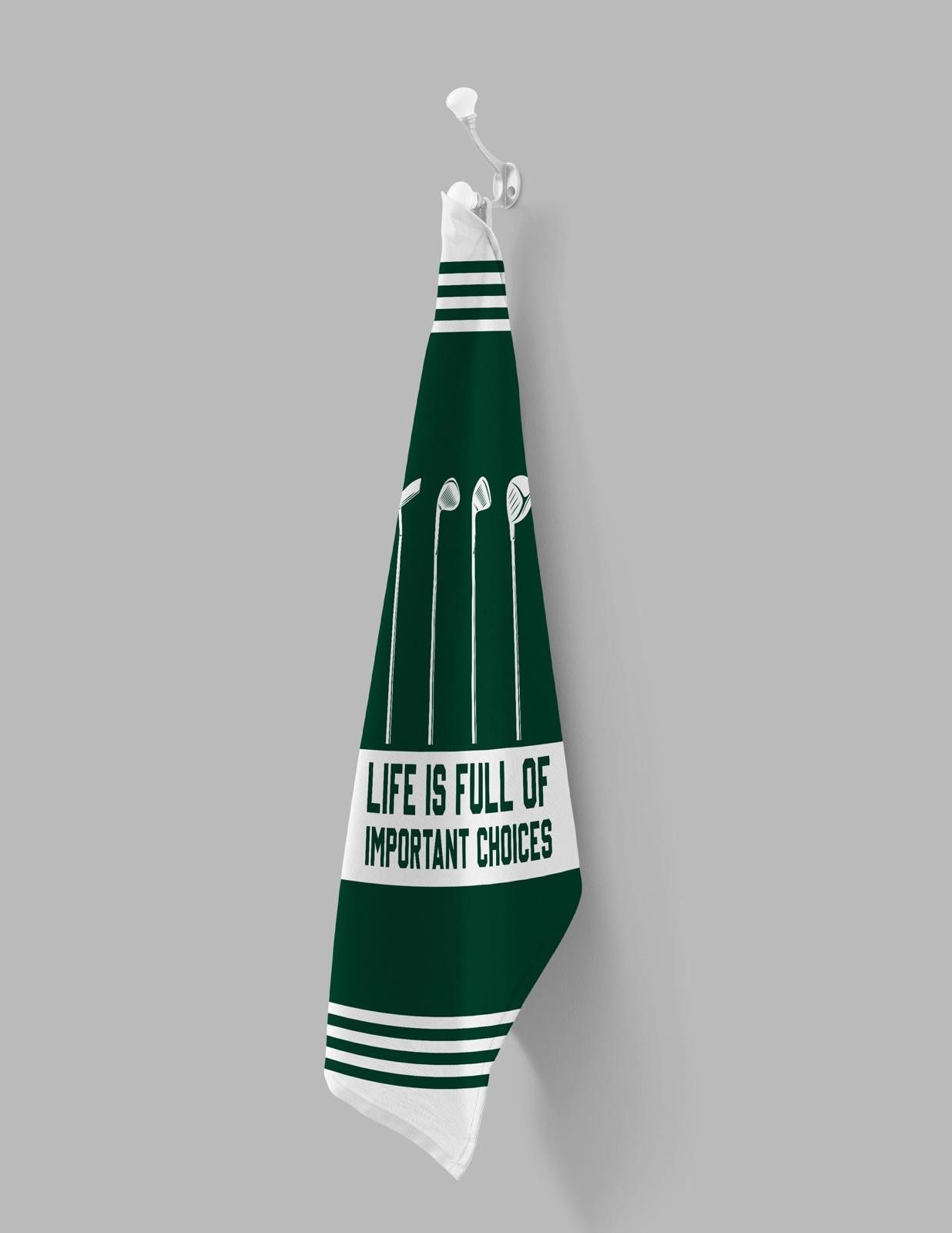 Designer Funny Golf Towel: Important Club Choices Size ONE SIZE - 4 Thumbnail