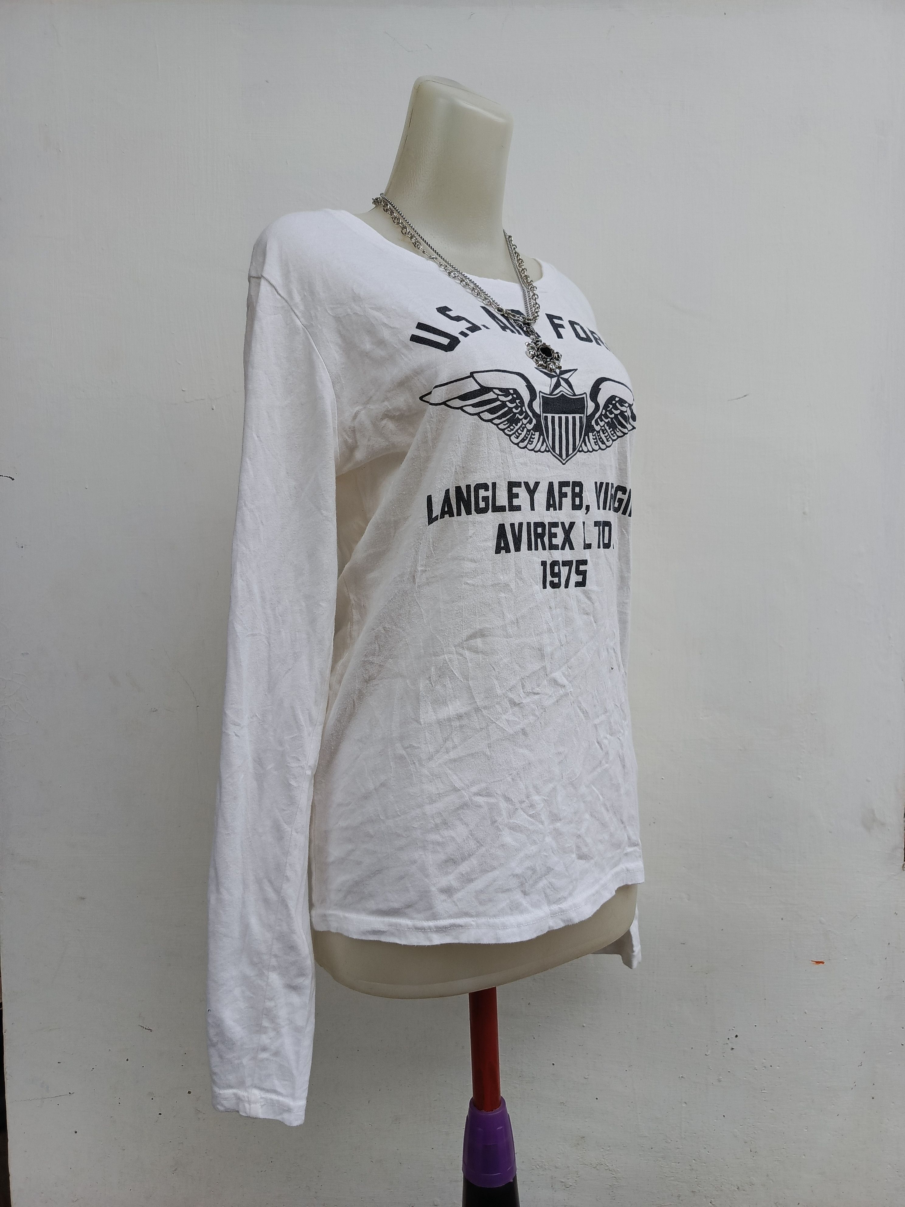 Avirex Avirex USAF Long Sleeve T-Shirt Langley AFB 1975 Military Size M / US 6-8 / IT 42-44 - 3 Thumbnail