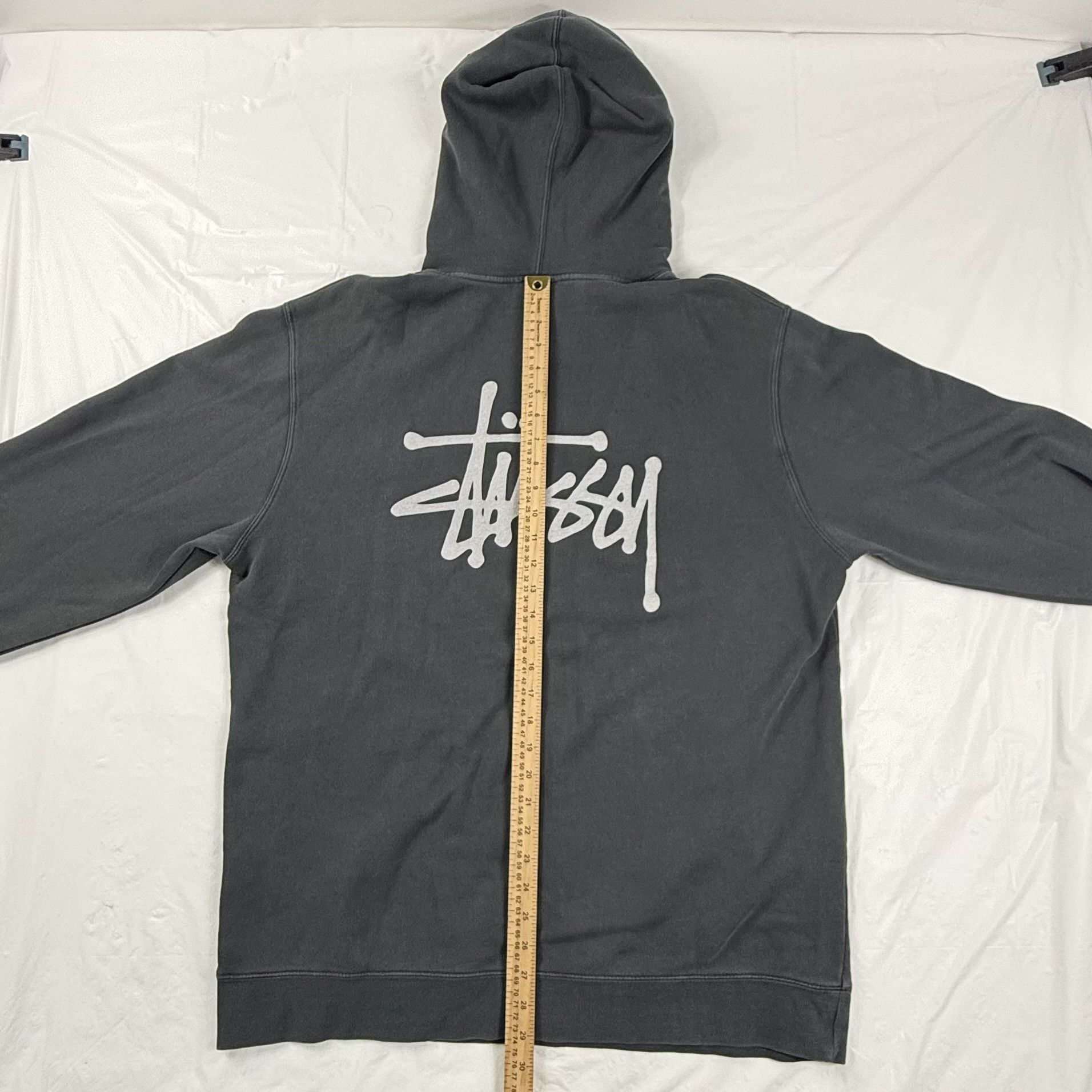 Stussy Stussy Basic Logo Hoodie Faded Black XXL Pullover Sweatshirt Size US XXL / EU 58 / 5 - 3 Thumbnail