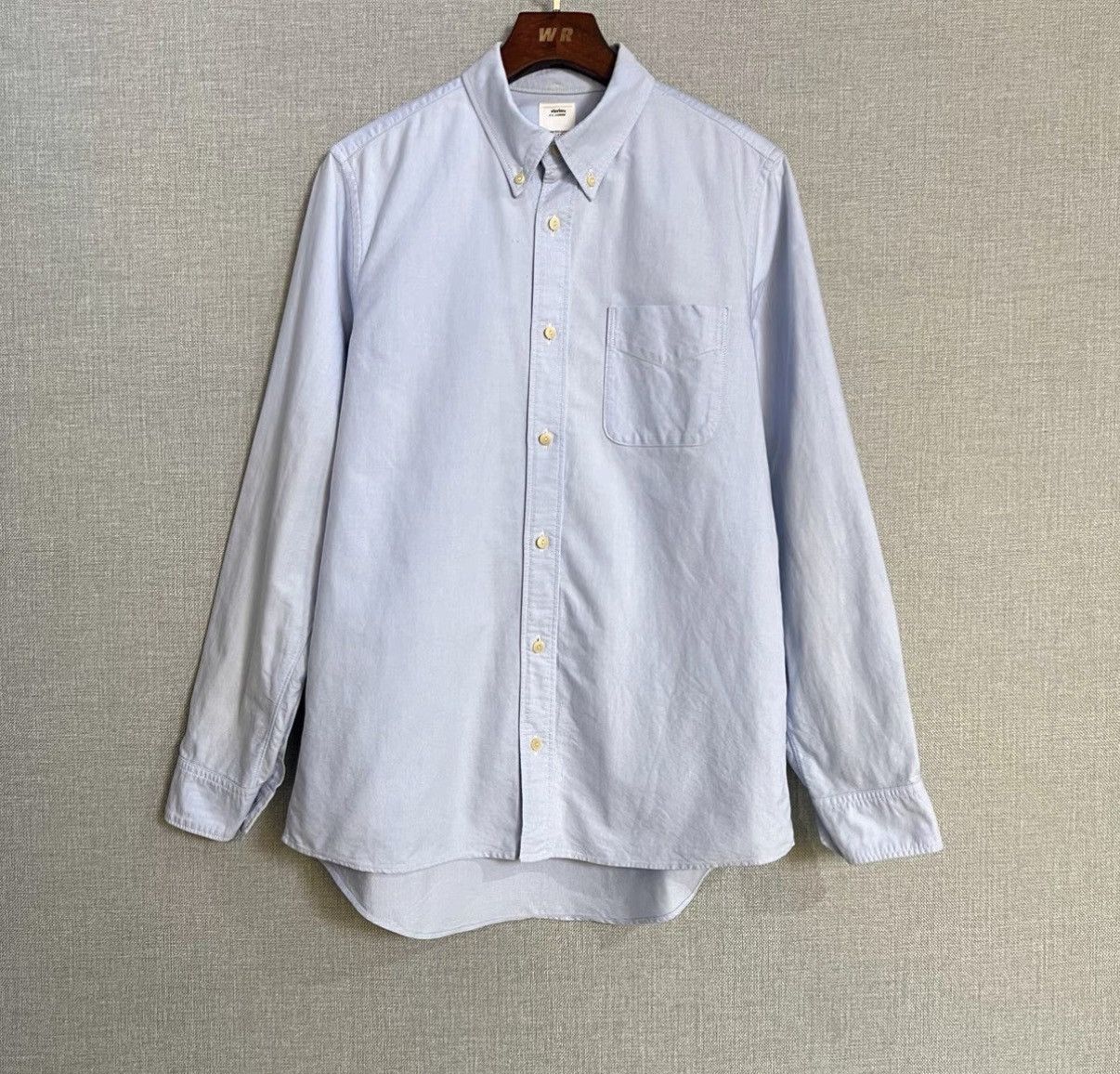 VISVIM Blue Water-Drop Fabric & Plaid Paneled Shirt
