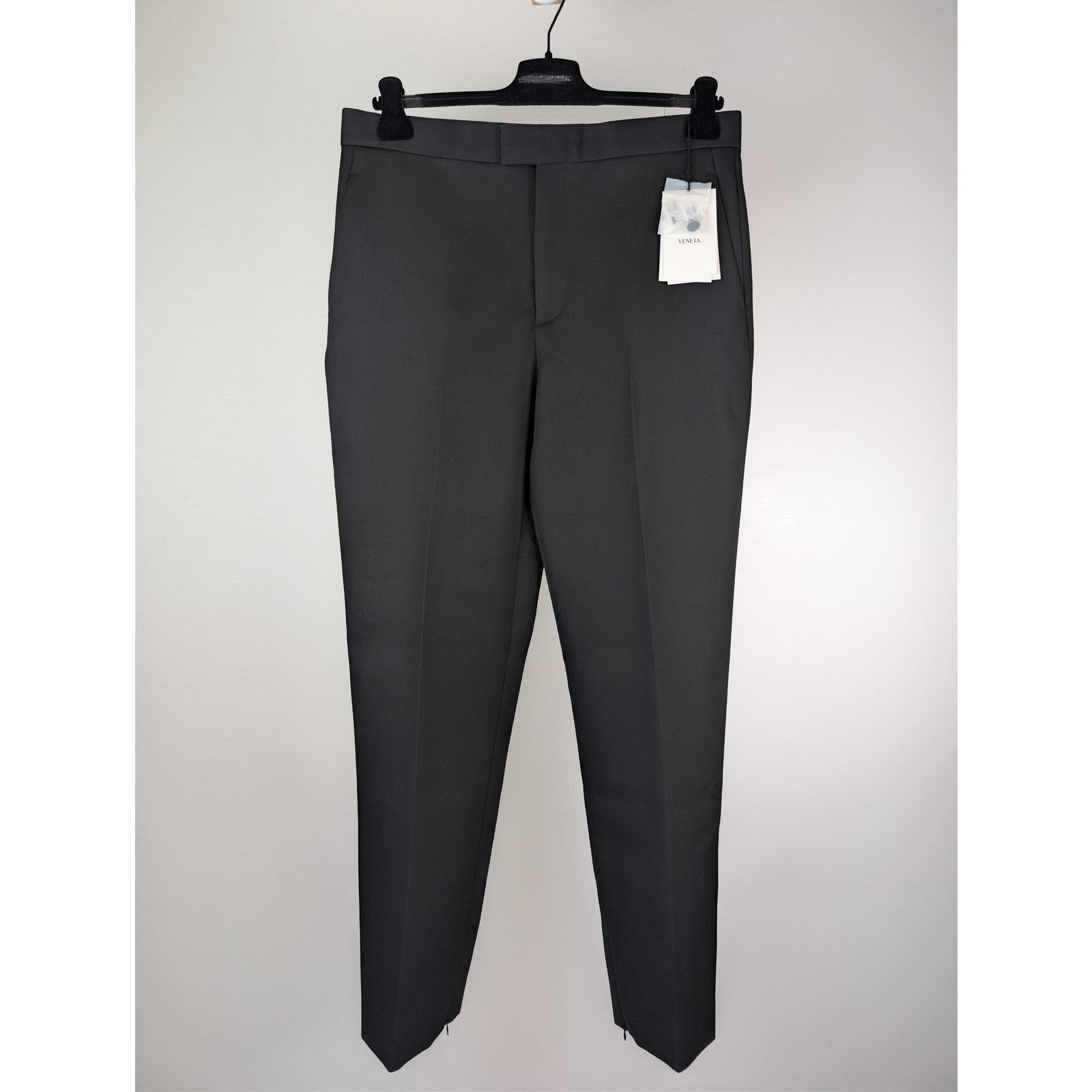 Bottega Veneta o1rshd1 Compact Wool Trousers Pants in Black Size US 34 / EU 50 - 3 Thumbnail