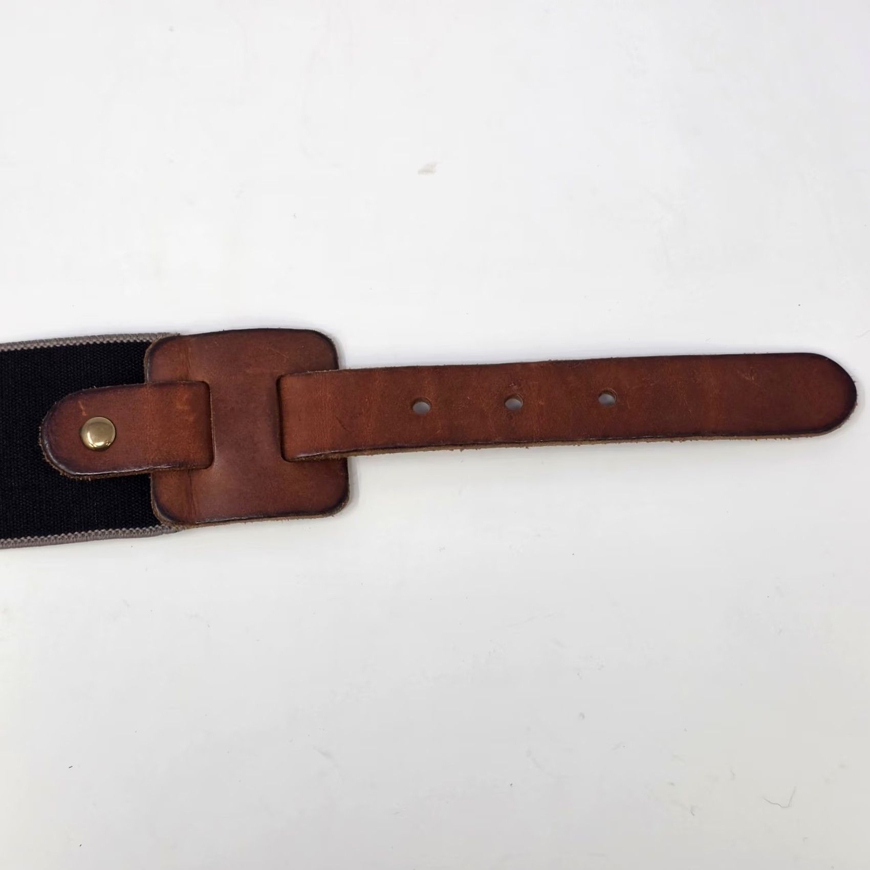 Vintage 1937 Accessories Leather and Elastic Belt Womens XS/S Brown Tan Brass Buckle USA Belt Accessories XS/S Brown Tan Brass Buckle USA Size ONE SIZE - 2 Thumbnail