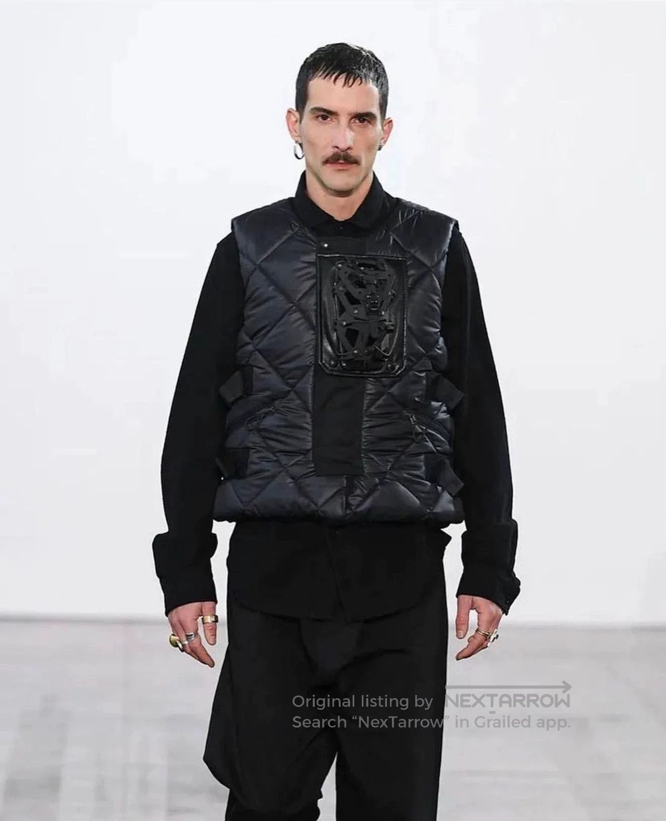 Junya Watanabe Black Quilted Vest with Utility Buckle Detail. Size US XL / EU 56 / 4 - 9 Thumbnail