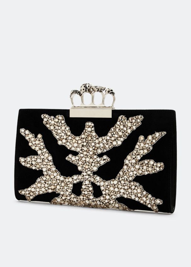 o1loc1c0225 Size: OS/Jewelled Flat Pouch in Black