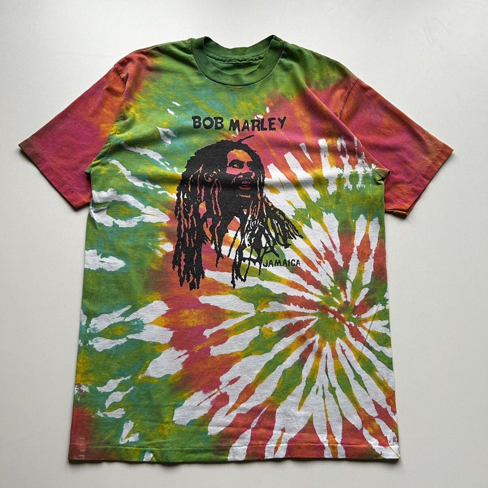 Band Tees Vintage 90s Bob Marley Jamaica Graphic Tie Dye T Shirt Rare Size US L / EU 52-54 / 3 - 1 Thumbnail