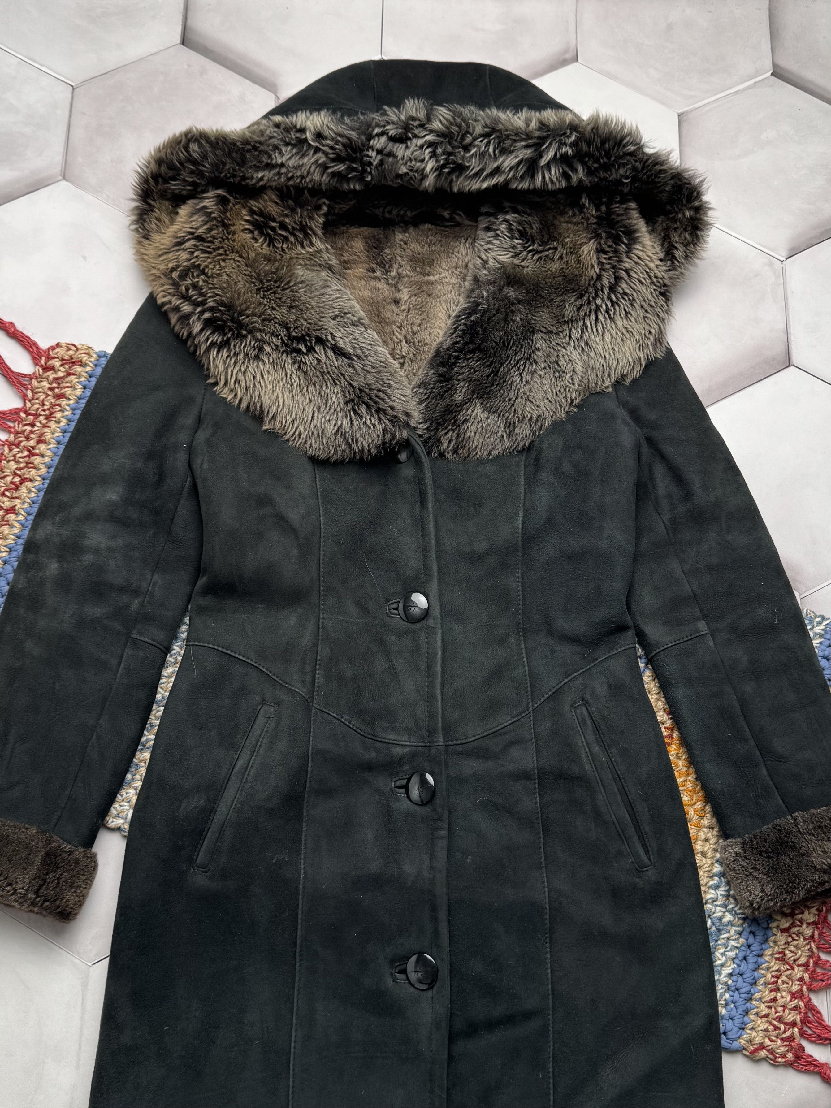 Japanese Brand Vintage Real Sheepskin Hooded Coat (E4) Size S / US 4 / IT 40 - 2 Thumbnail