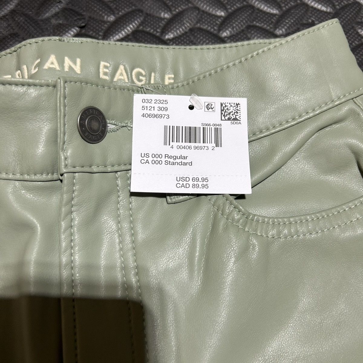 American Eagle Outfitters American Eagle Pants Vegan Leather High Rise Straight Sz 000 Size 24" / US 00 / IT 34 - 2 Thumbnail