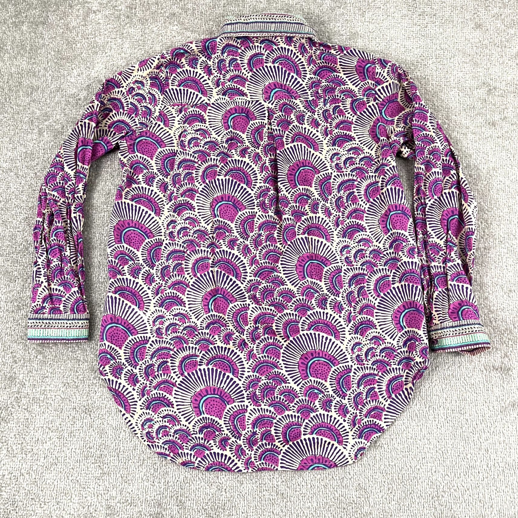 Haute Hippie Haute Hippie Women's Shirt XS Long Sleeve Button Up Geometric Pattern Casual Top Multicolor Festival Chic Size XS / US 0-2 / IT 36-38 - 7 Thumbnail