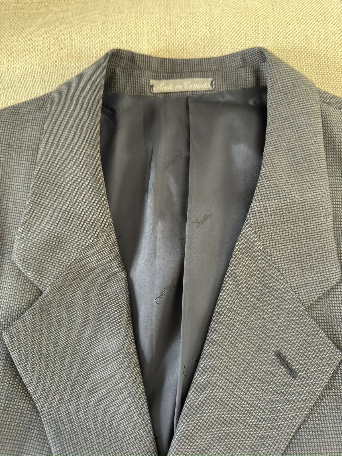Vintage × Yves Saint Laurent Yves Saint Laurent YSL Vintage Nailhead Jacket in Gray 48R Size 48R - 5 Thumbnail