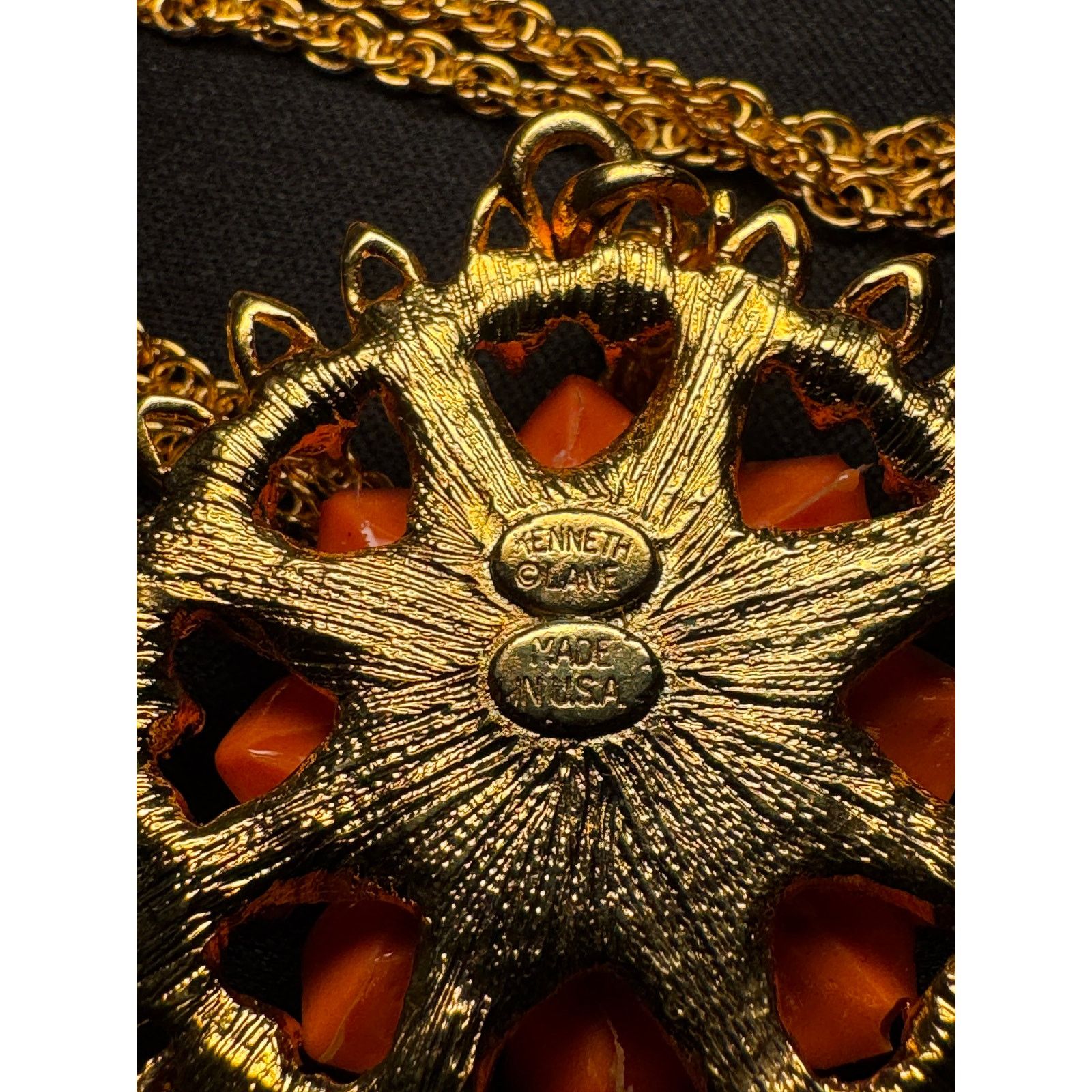 Other Vintage Kenneth Lane Orange Flower Crystals 22in Necklace Size ONE SIZE - 7 Thumbnail