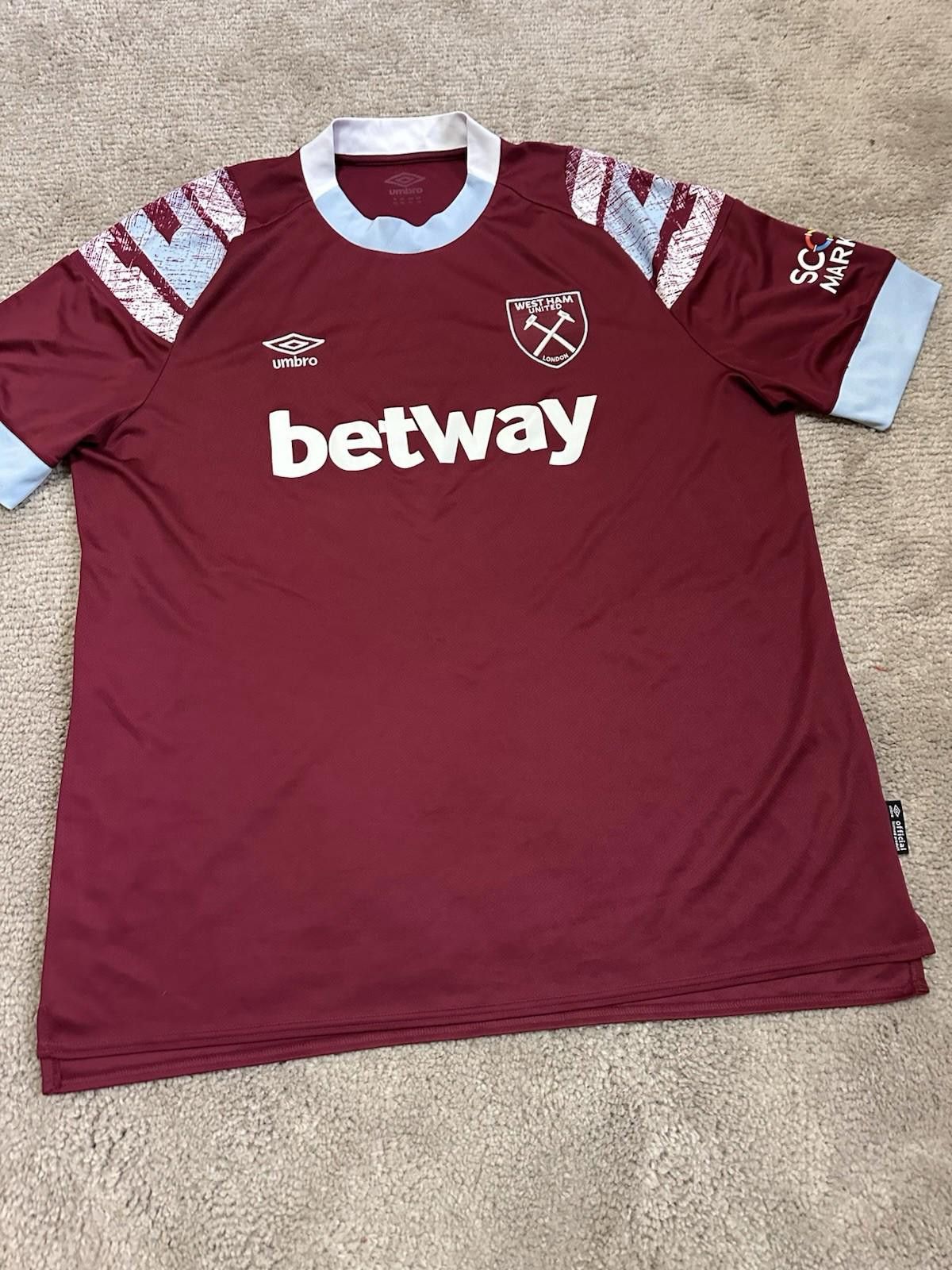 Umbro West Ham United 2022/23 Football Jersey Soccer Shirt Umbro Size US XL / EU 56 / 4 - 2 Thumbnail