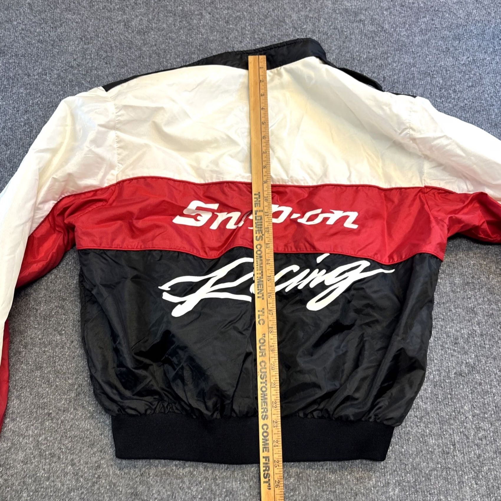 Vintage VINTAGE Swingster Windbreaker Jacket Racing Men L Red Black Mock Collar Snap On Nylon Size US L / EU 52-54 / 3 - 7 Thumbnail