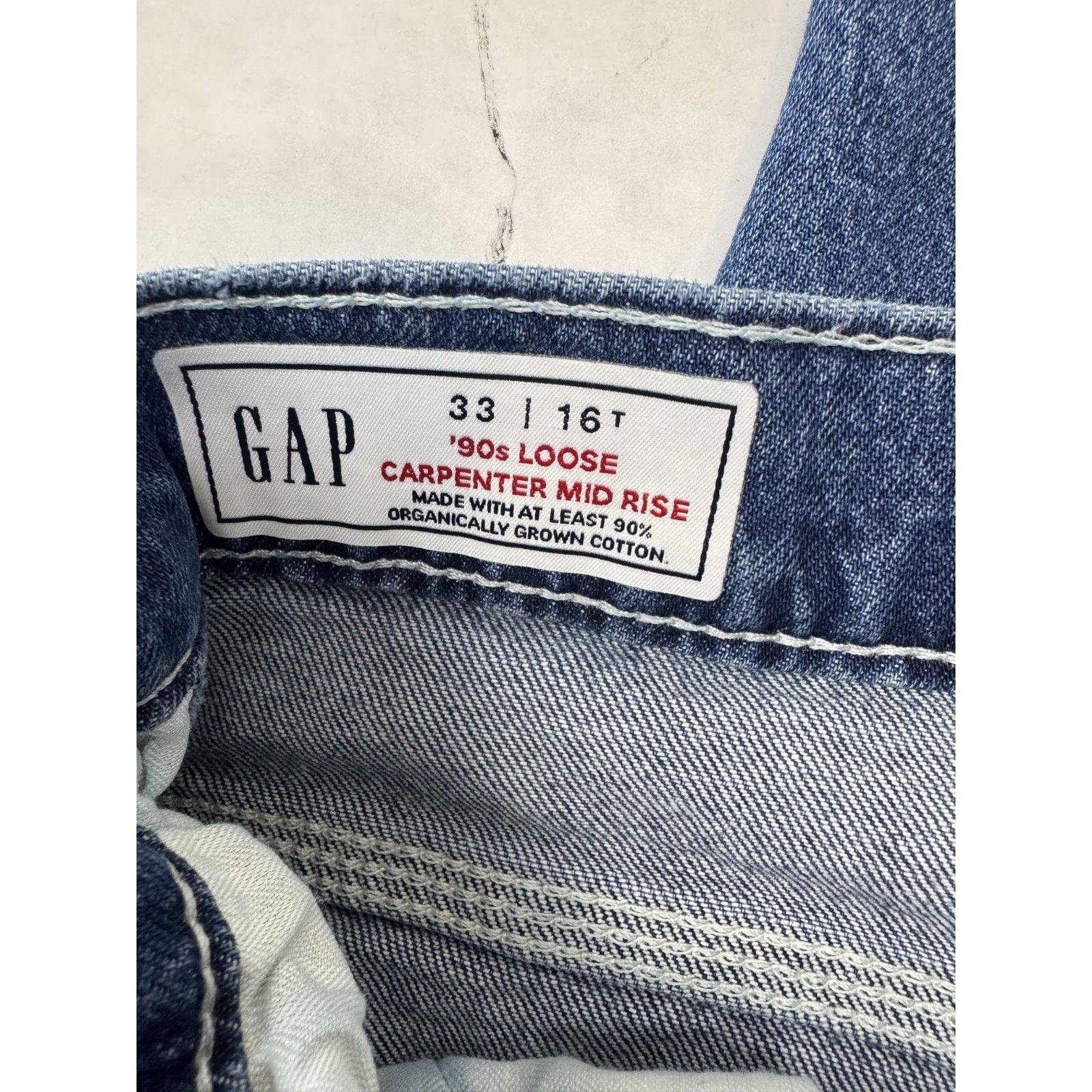 Gap GAP Men's 90s Loose Carpenter Jeans Relaxed Y2K 33 * 34 Tall Size US 33 - 12 Thumbnail