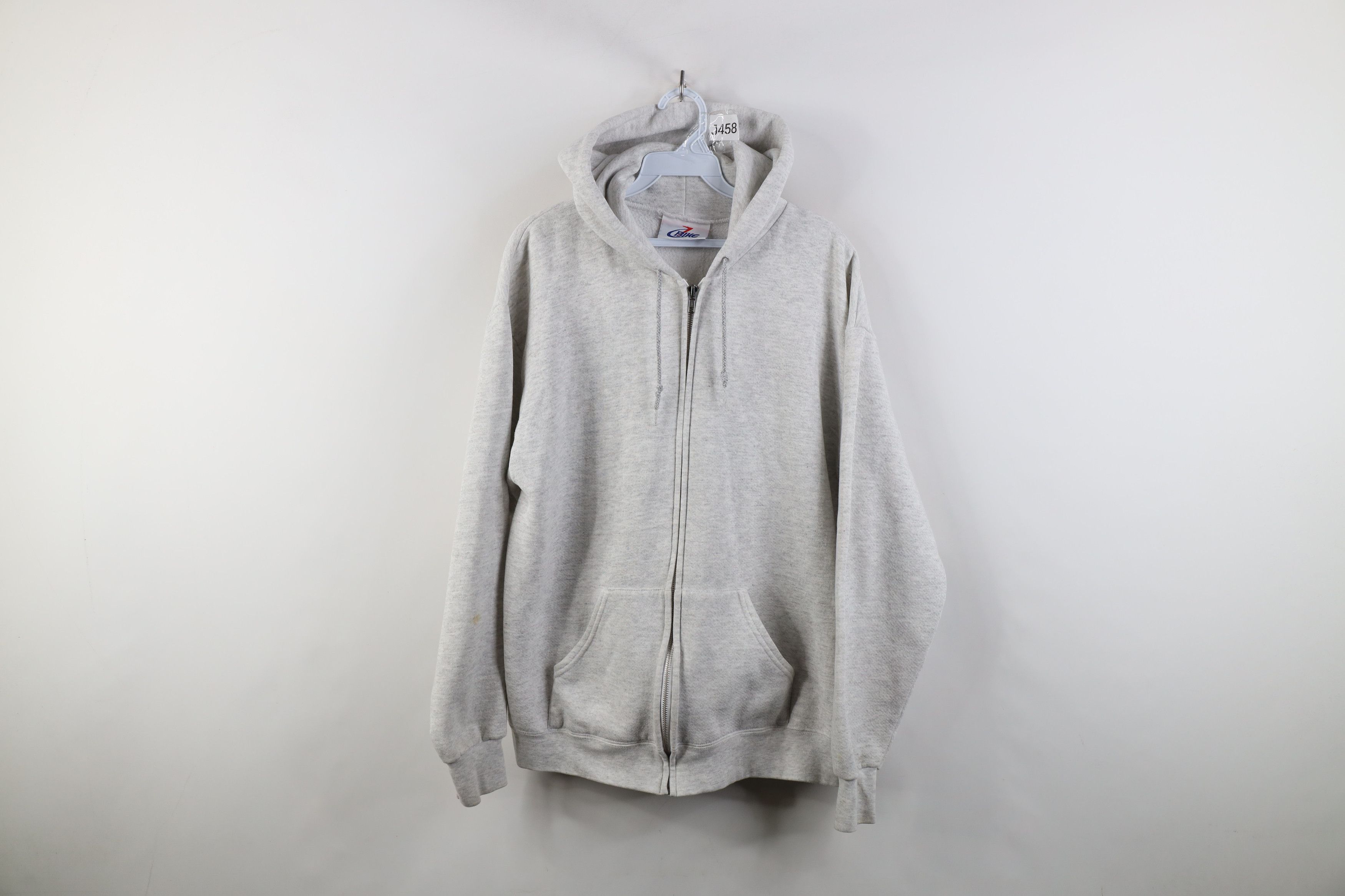 Vintage Vintage 80s 90s Bike Blank Heavy Full Zip Hoodie Gray USA Size US L / EU 52-54 / 3 - 1 Thumbnail