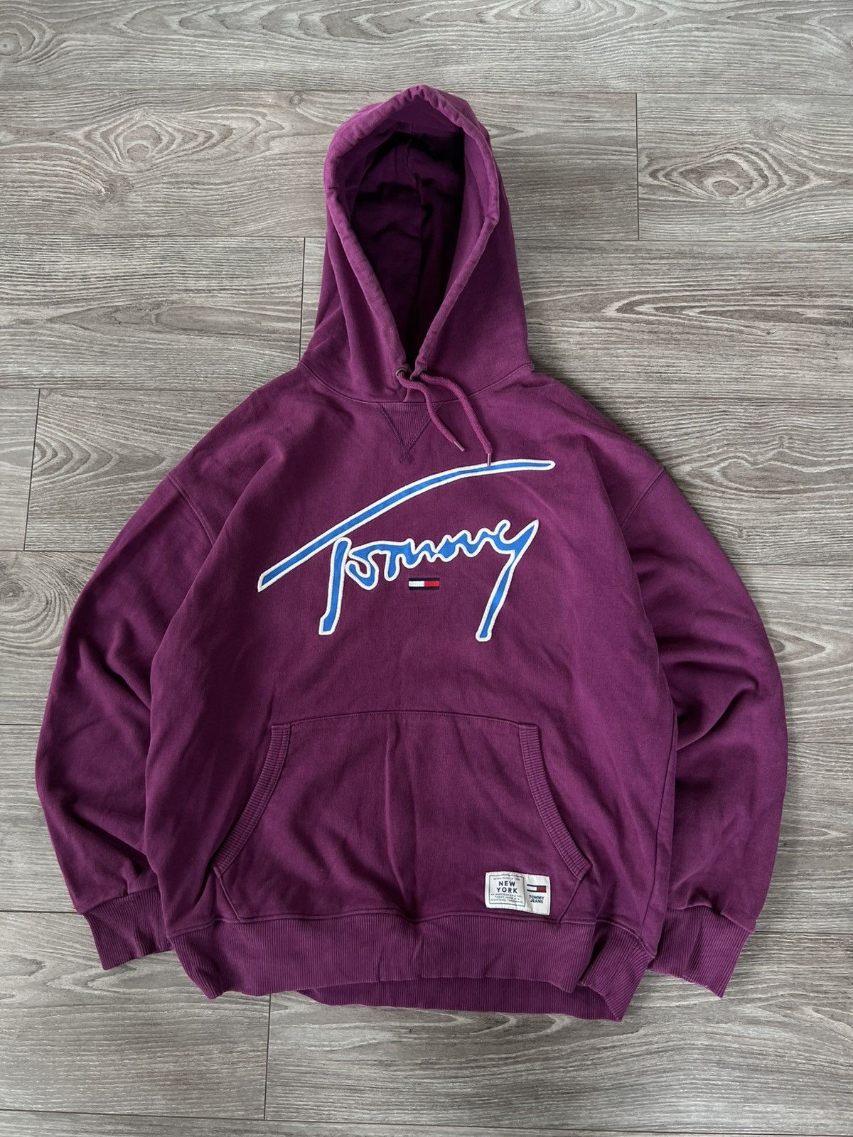 Tommy Hilfiger Tommy Hilfiger Jeans Signature Big Logo Purple Hoodie Size US L / EU 52-54 / 3 - 7 Thumbnail