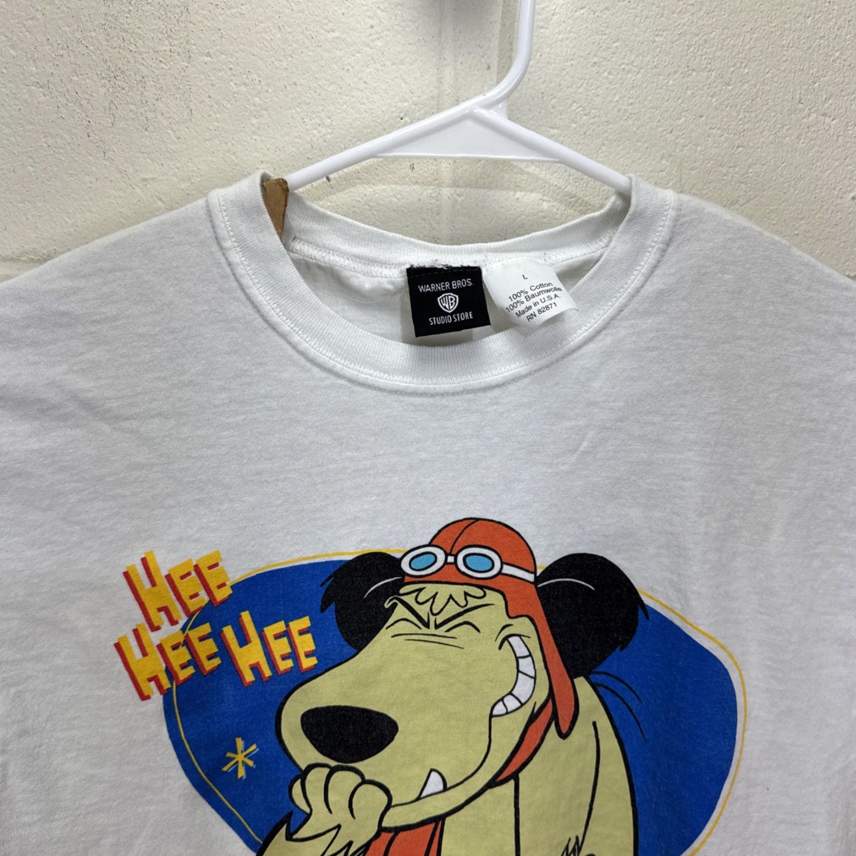 Vintage VINTAGE 1996 Warner Bros Cartoon Network Muttley T-Shirt Unisex Adults Large White 90s Wacky Races Cartoon Size US L / EU 52-54 / 3 - 6 Thumbnail